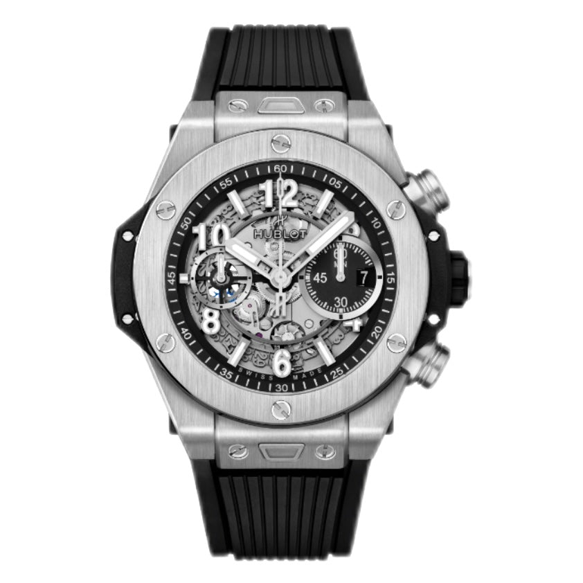 Hublot 421.NX.1170.RX BIG BANG UNICO TITANIUM 44 Matte Black Dial, Lined Rubber Straps