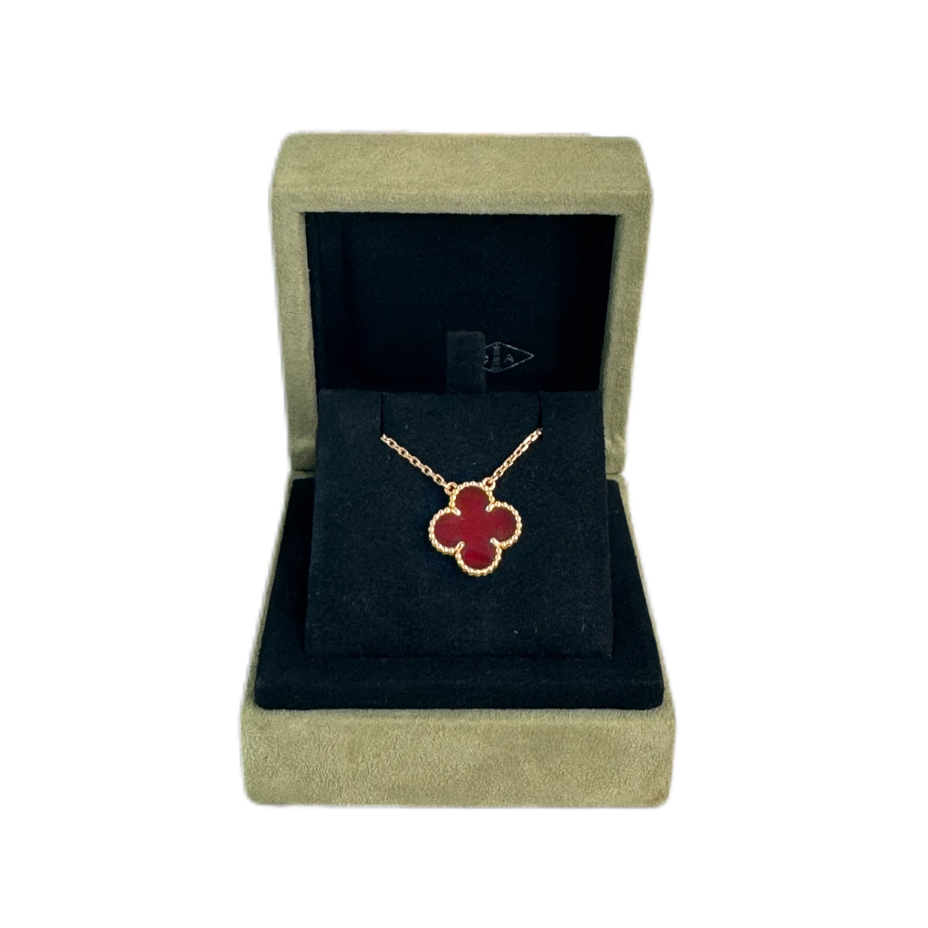 Van Cleef & Arpels Vintage Alhambra Pendant (Carnelian) Yellow Gold