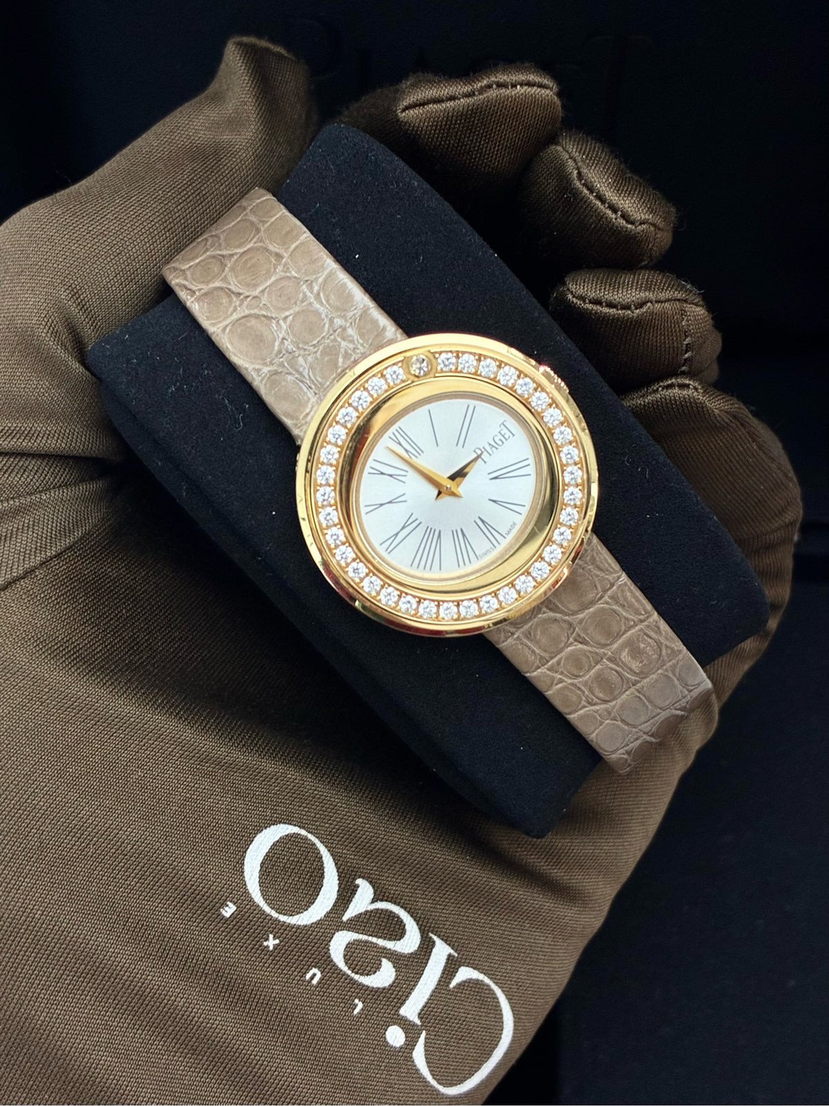 PIAGET Possession – Rose Gold Diamond Bezel, White Roman Dial, Reference G0A41188, Quartz, 2014, Very Good Pre-Owned