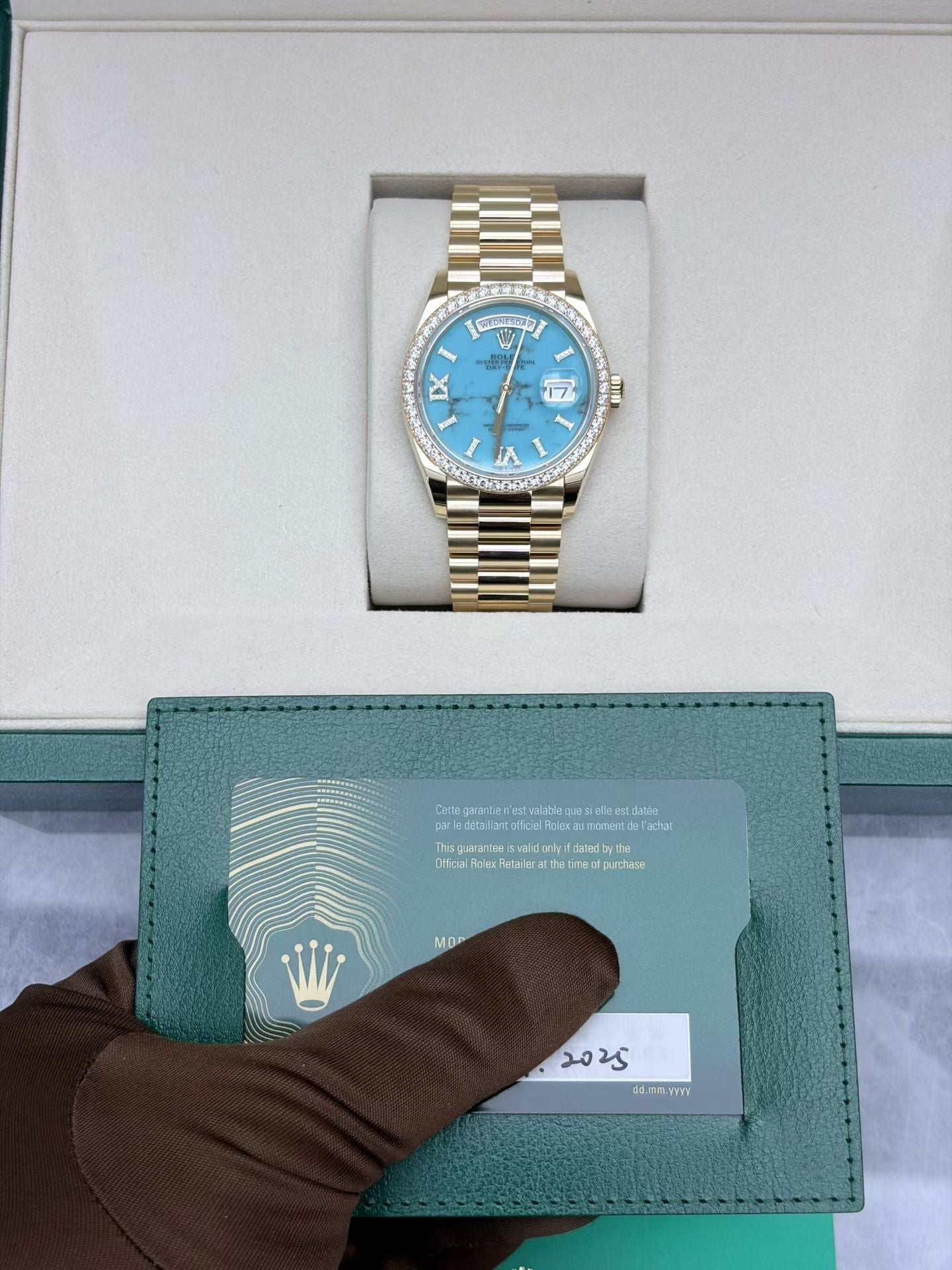 Rolex Day-Date 36 128348RBR full set and warranty card
