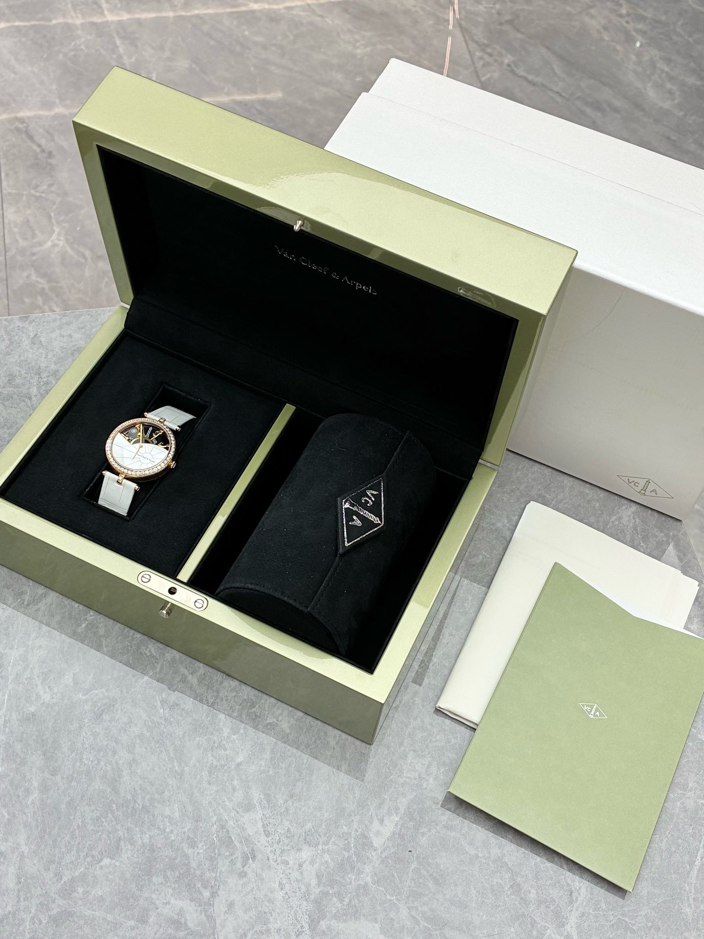 Van Cleef & Arpels Poetic Complications Watch – 18K Rose Gold, Diamond-Set, Pre-Owned
