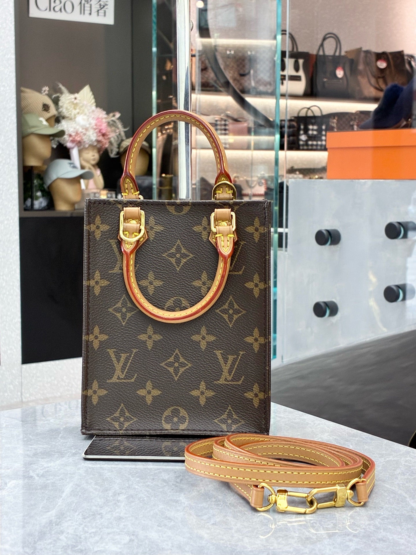 LOUIS VUITTON Petit Sac Plat – Monogram Canvas, Mini, Pre-Owned