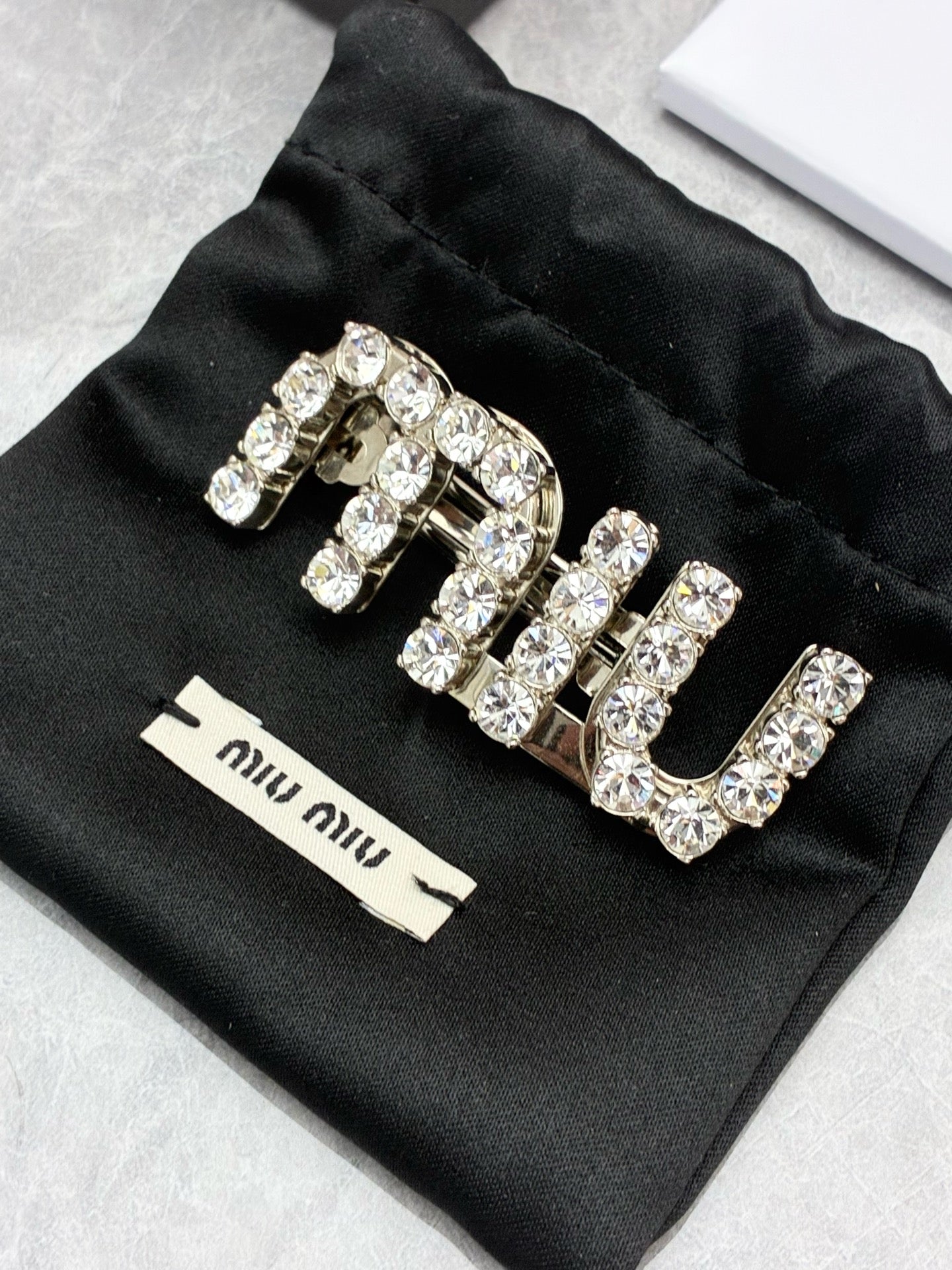 Miu Miu Crystal Hair Clip – Full Pavé, Pre-Owned
