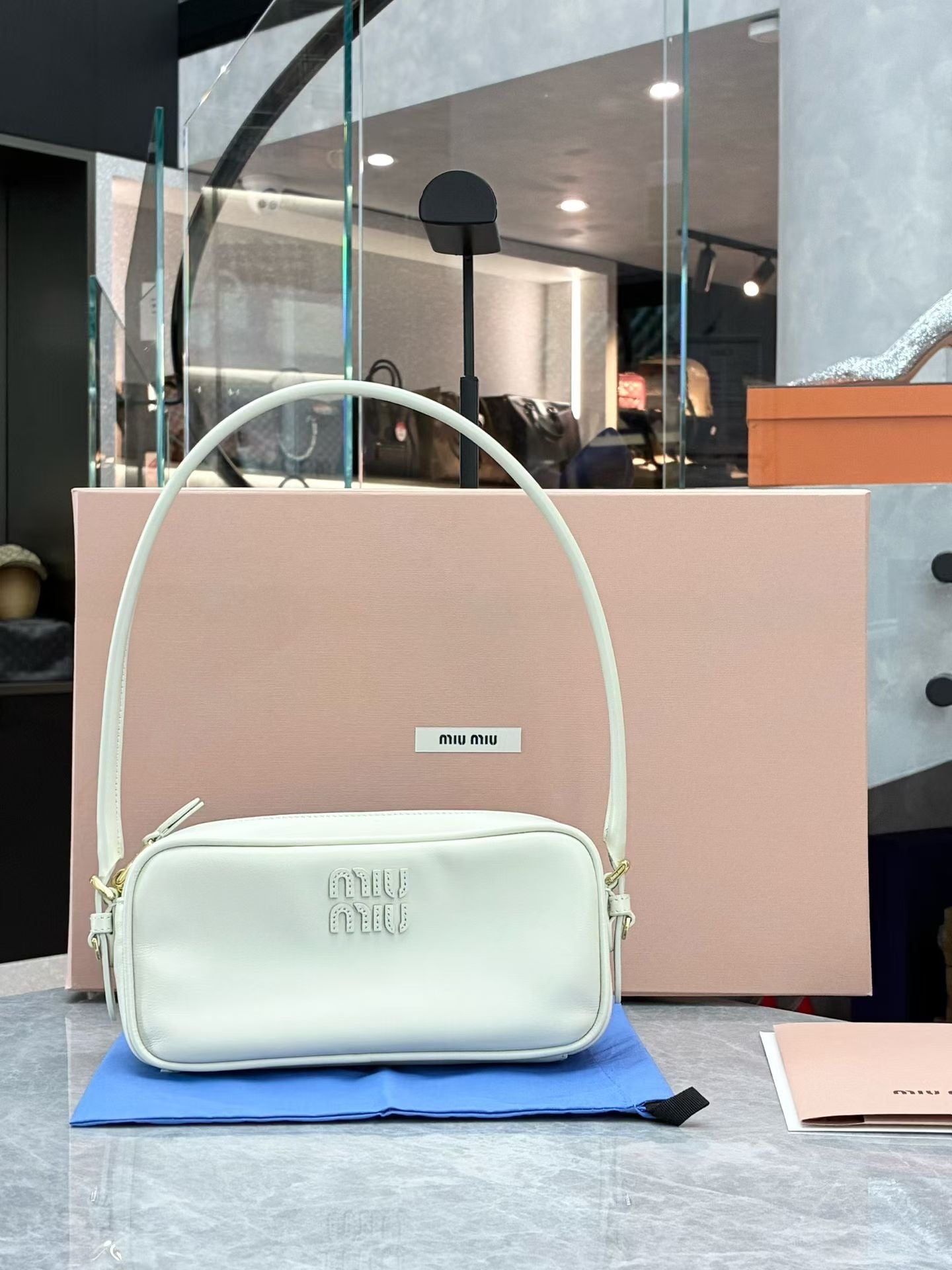 Miu Miu Mahjong Bag – White Small, Gold Hardware, Pre-Owned