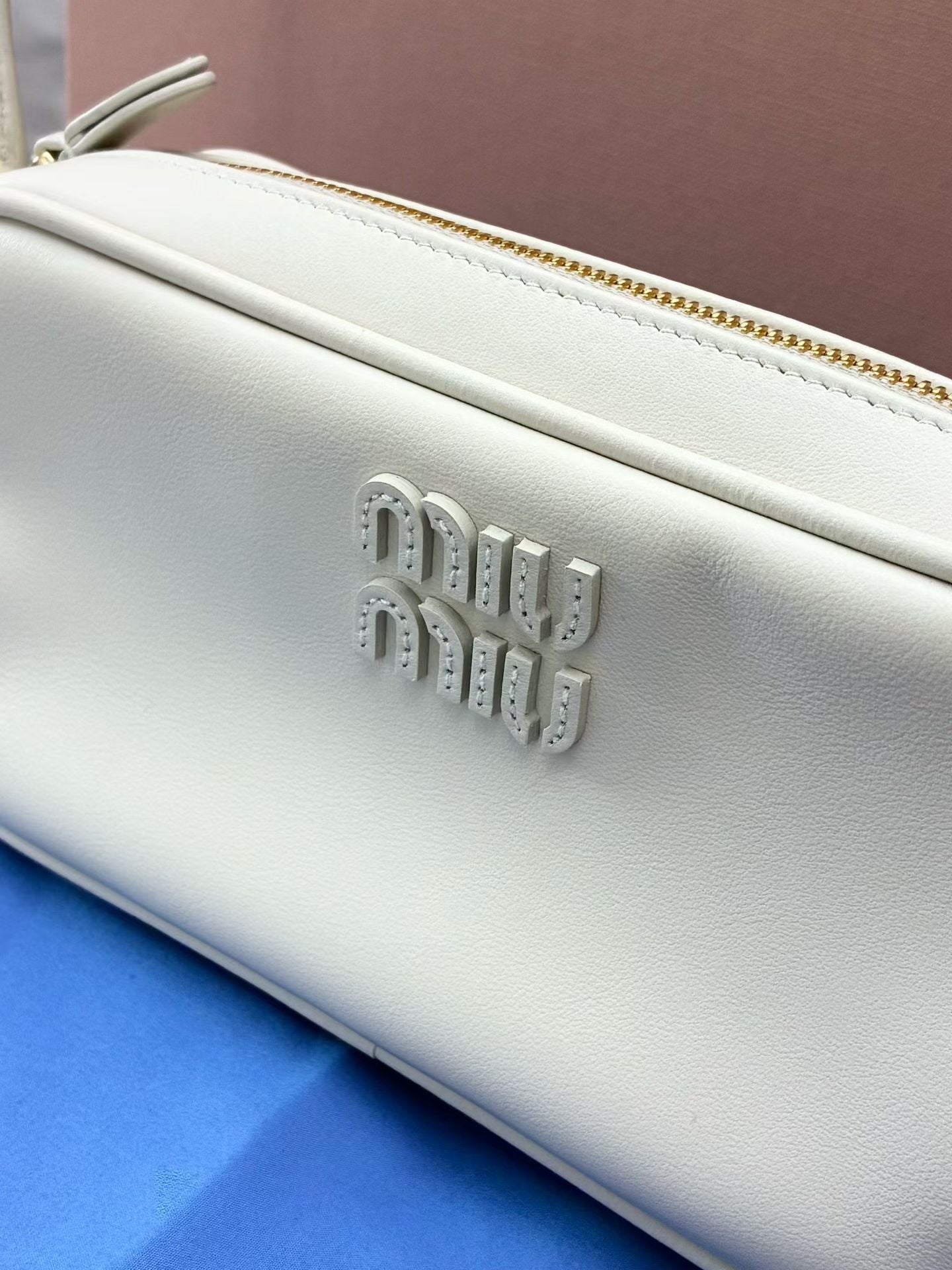 Miu Miu Mahjong Bag – White Small, Gold Hardware, Pre-Owned