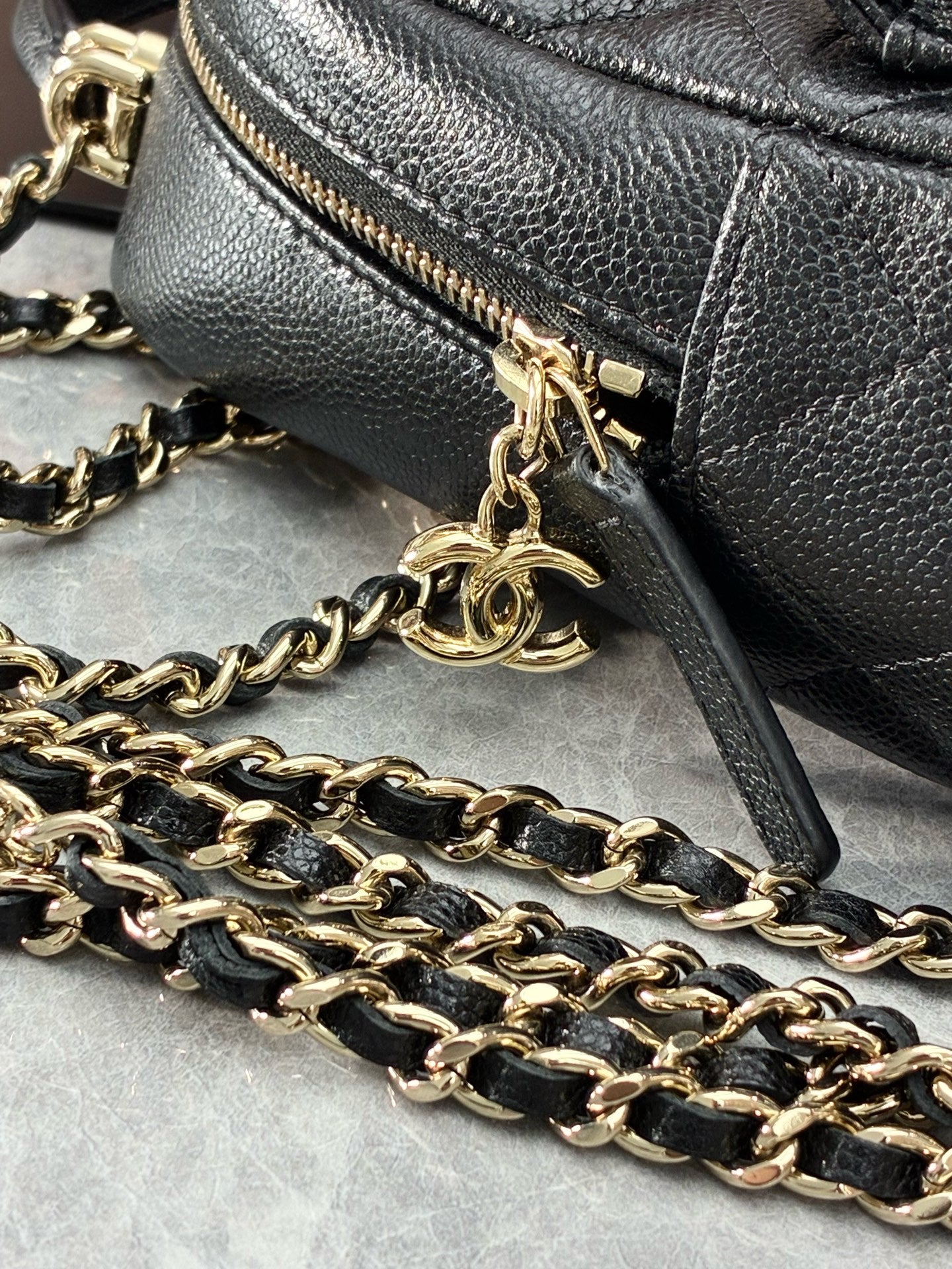 CHANEL Caviar Mini Backpack – Black with Gold Hardware, Pre-Owned