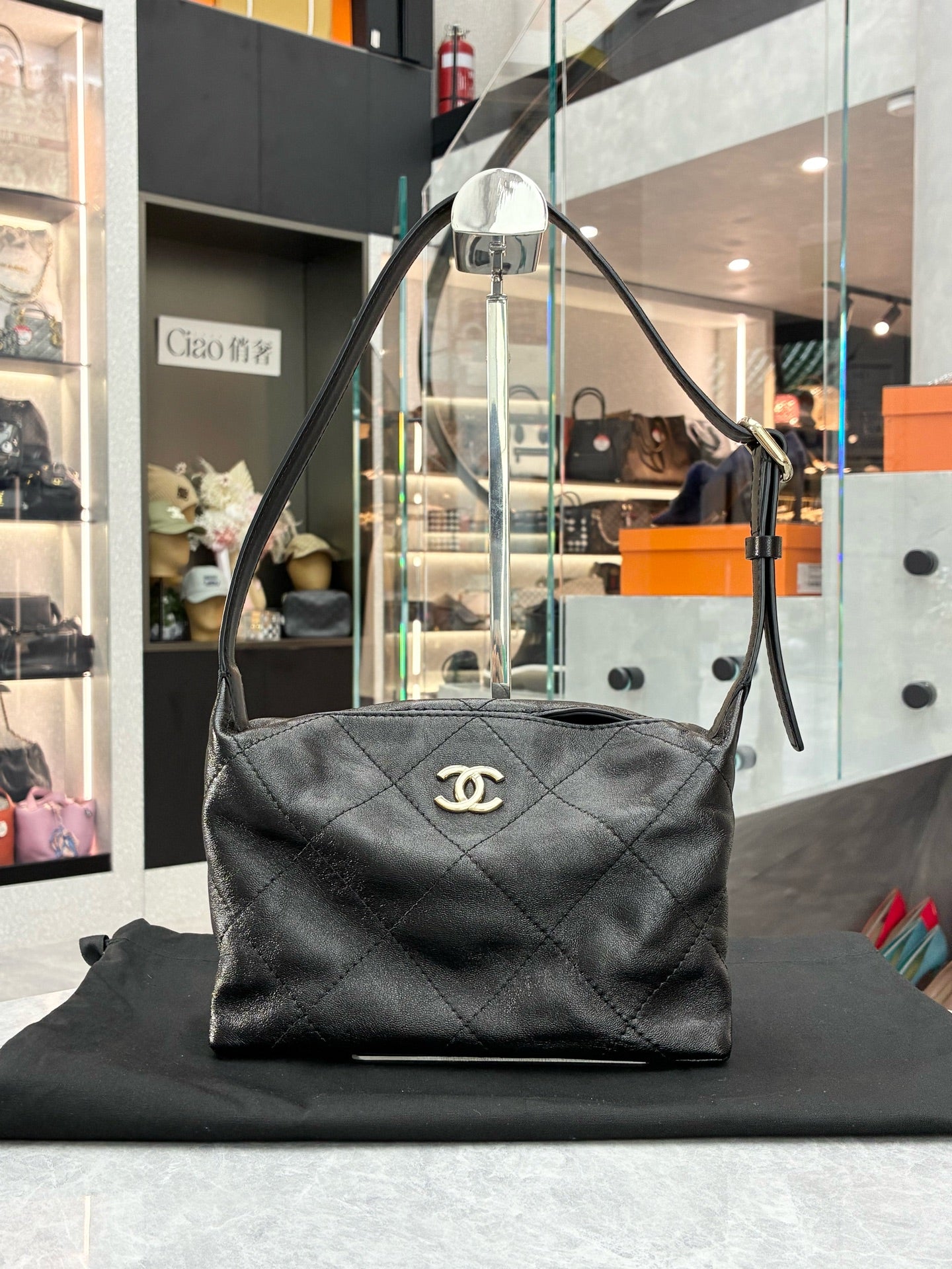 CHANEL Hobo Bag – Black Small, Gold Hardware, Brand New