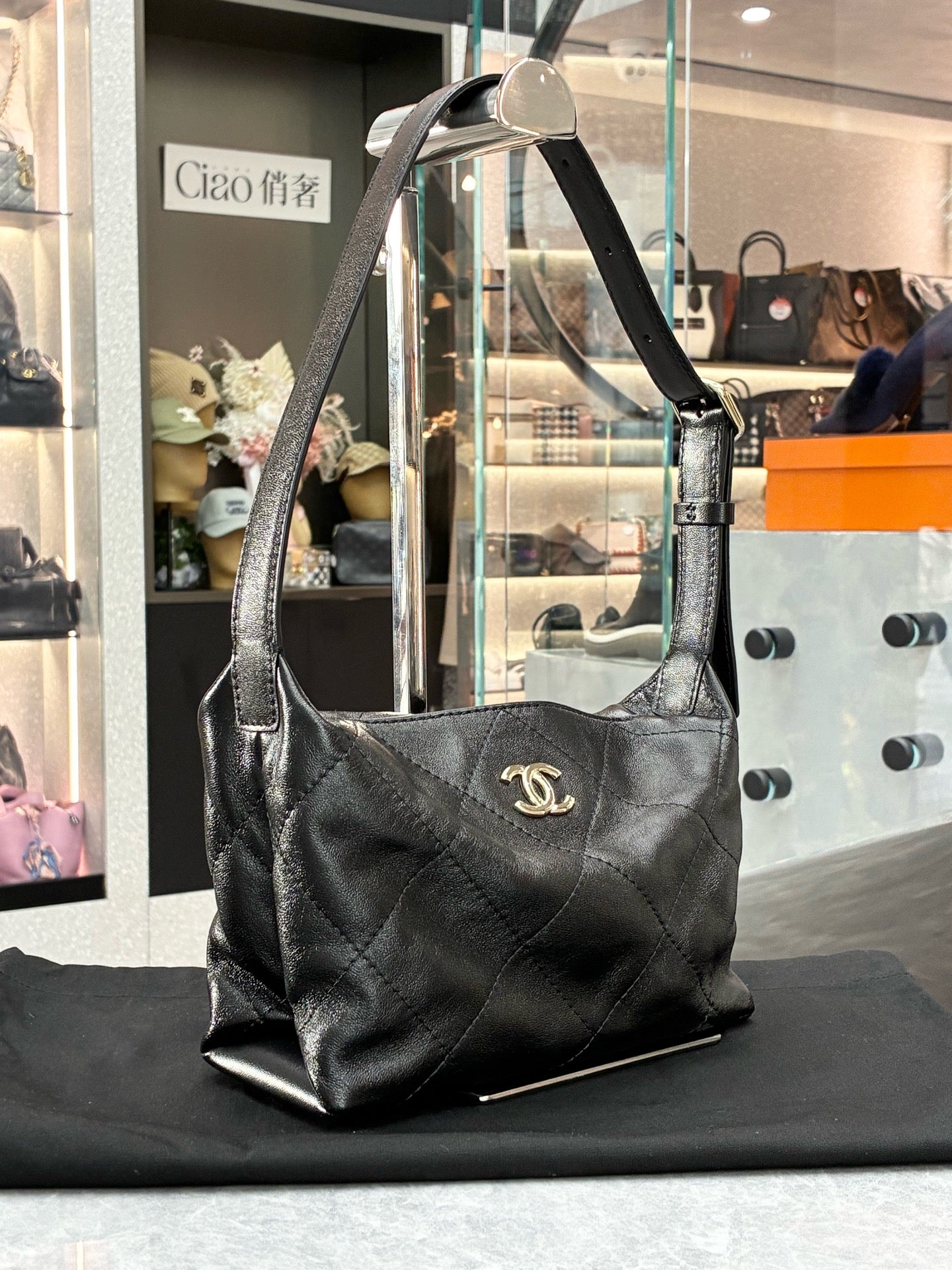 CHANEL Hobo Bag – Black Small, Gold Hardware, Brand New