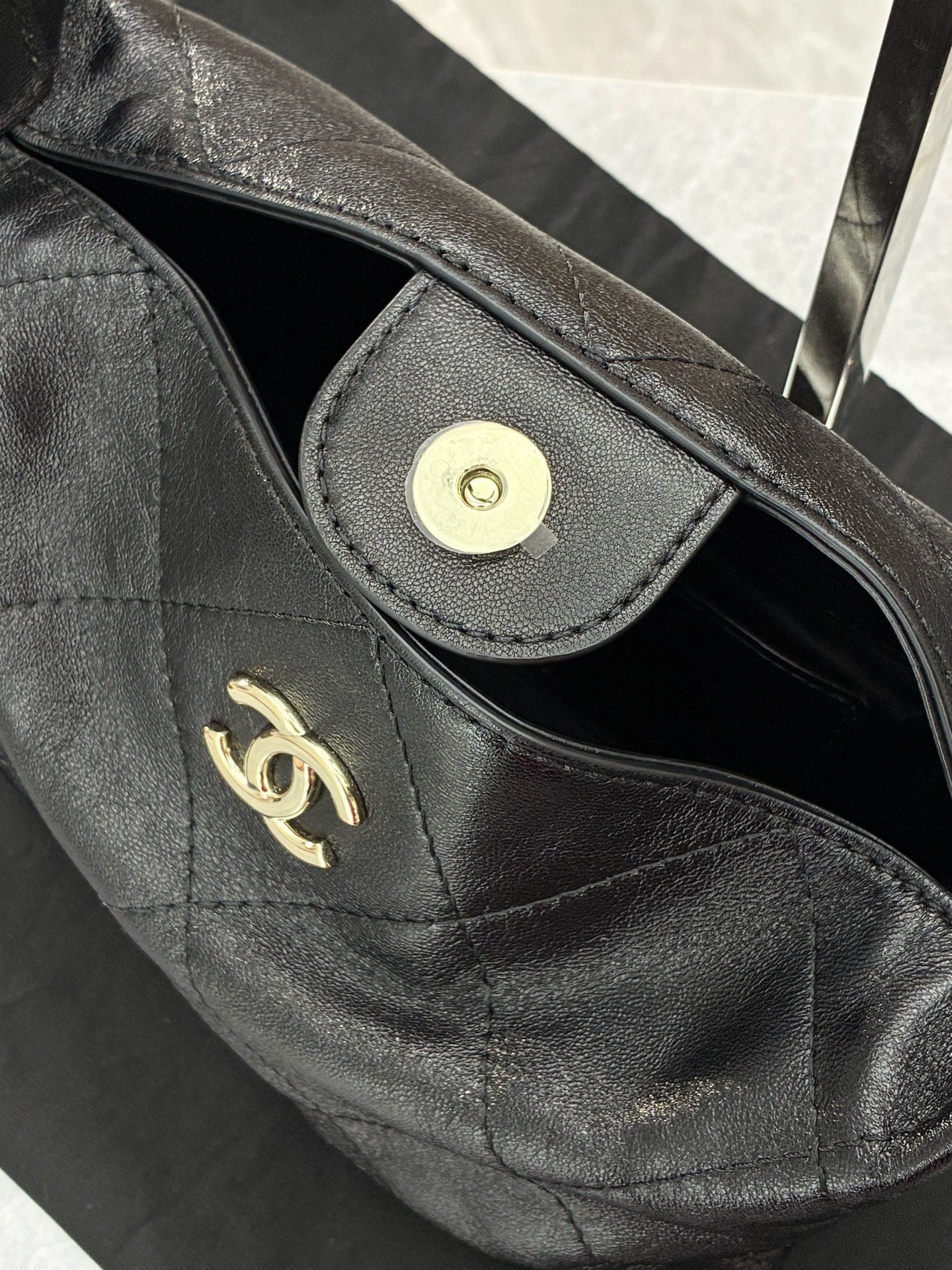 CHANEL Hobo Bag – Black Small, Gold Hardware, Brand New