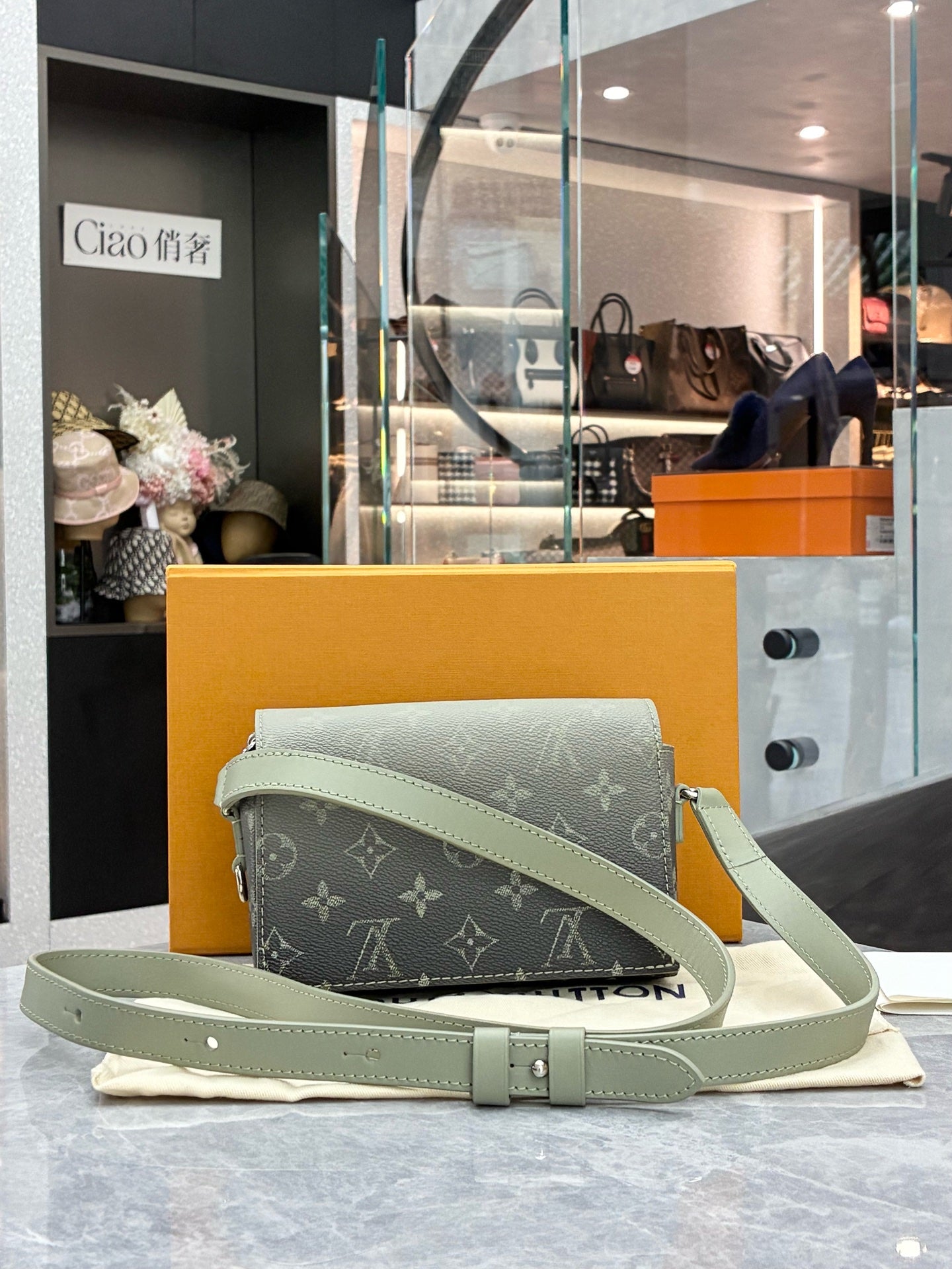 LOUIS VUITTON Steamer Wearable Wallet – Monogram Eclipse Gradient Canvas, Silver Hardware, Pre-Owned