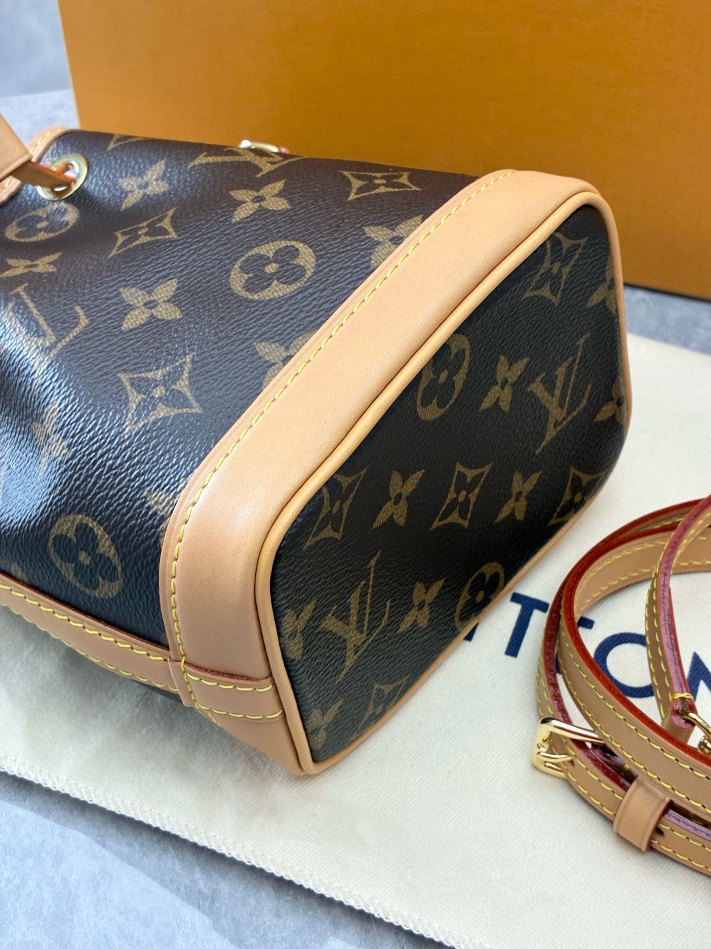 LOUIS VUITTON Nano Noé – Monogram Canvas, Drawstring Bucket Bag, Excellent Pre-Owned