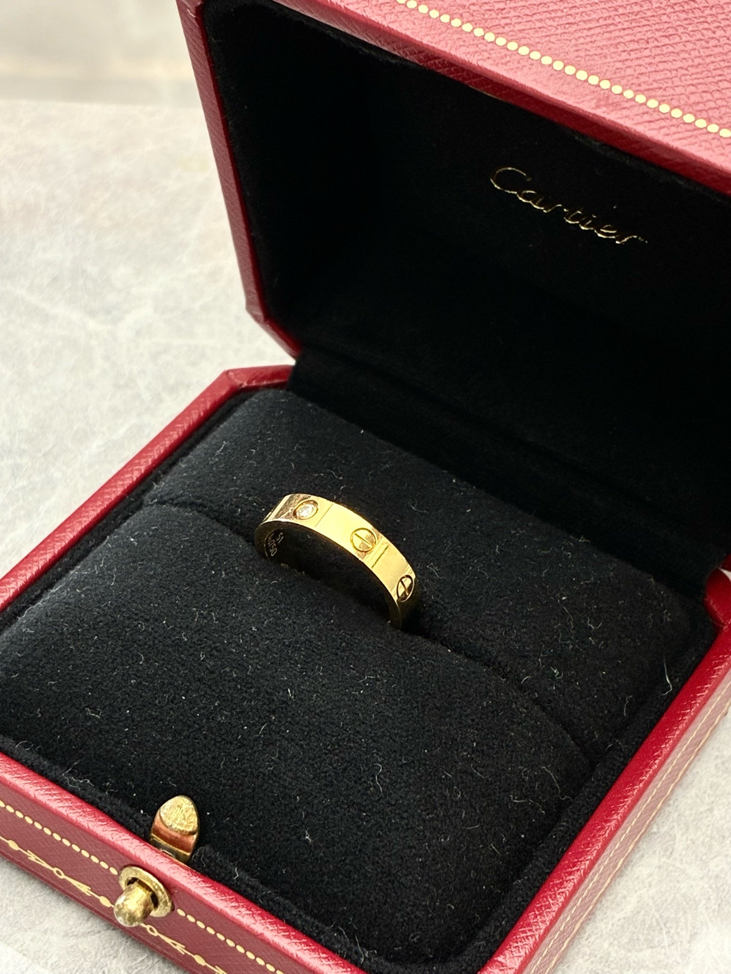 CARTIER Love Ring – 18K Yellow Gold, Single Diamond, Size 51, Pre-Owned