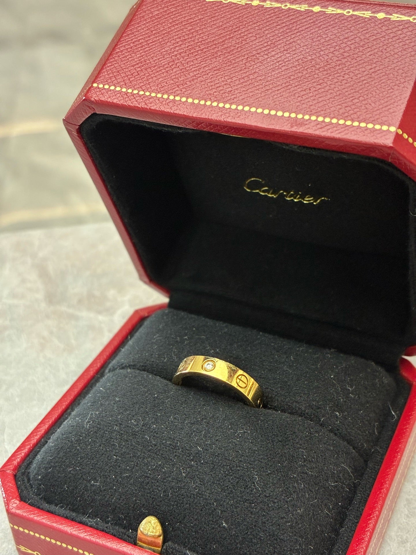 CARTIER Love Ring – 18K Yellow Gold, Single Diamond, Size 51, Pre-Owned