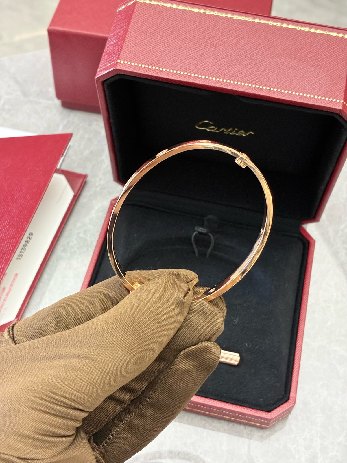 CARTIER Love Bracelet – 18K Rose Gold with Four Diamonds, Size 18, Excellent Pre-Owned