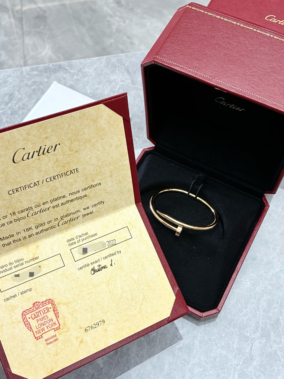 CARTIER Juste un Clou Bracelet – 18K Rose Gold, Wide Model, Size 15, 99% New