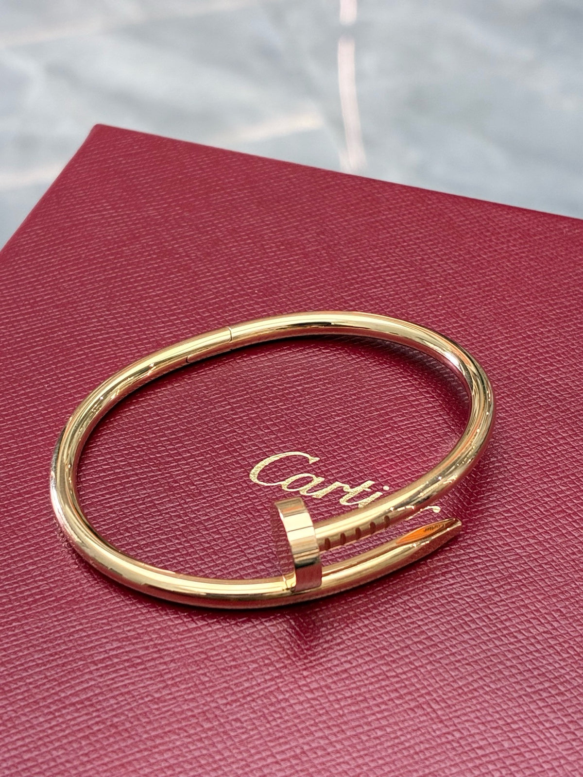 CARTIER Juste un Clou Bracelet – 18K Rose Gold, Wide Model, Size 15, 99% New