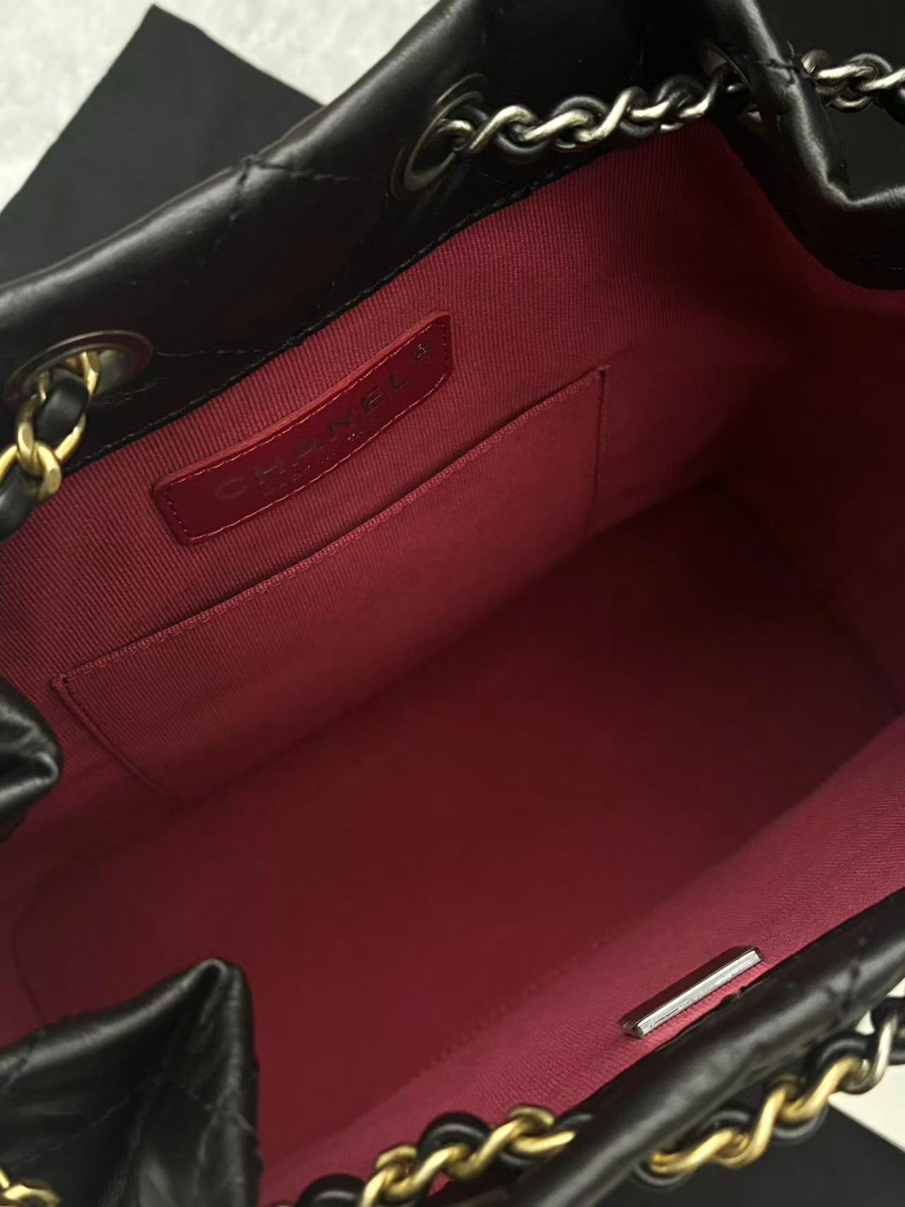 Chanel Gabrielle Backpack diamond-quilted black aged calfskin