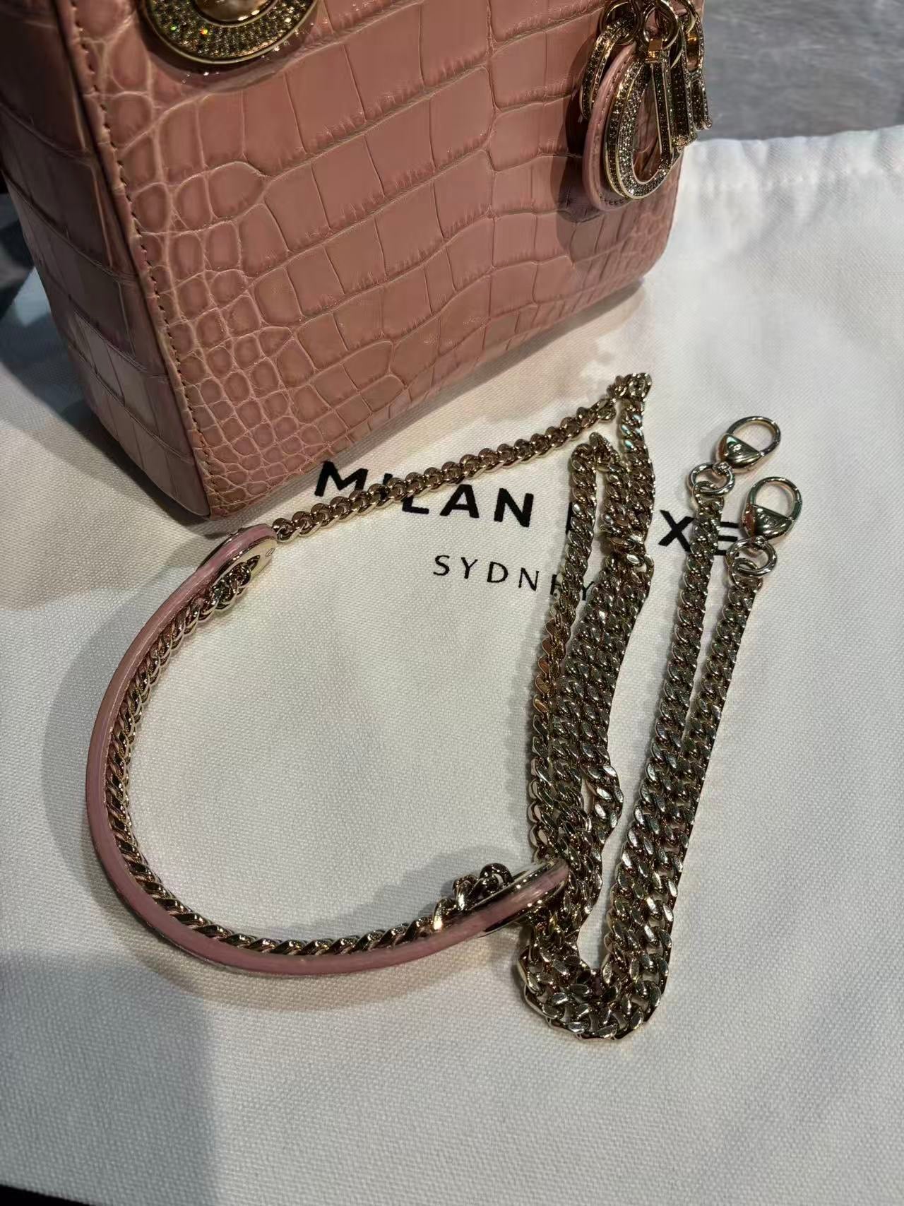 Dior Lady handbag pink alligator