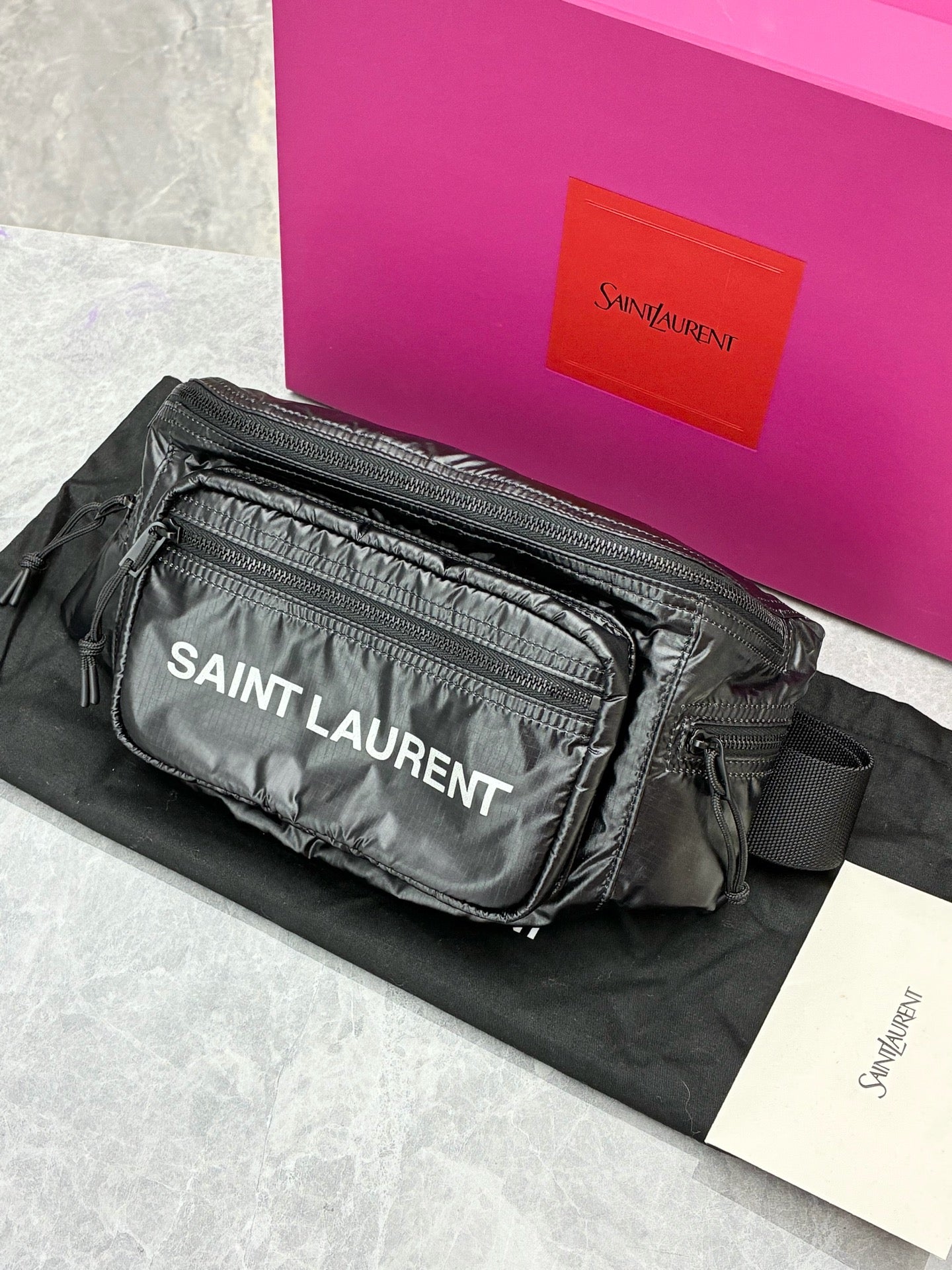 Saint Laurent Nuxx belt bag black nylon