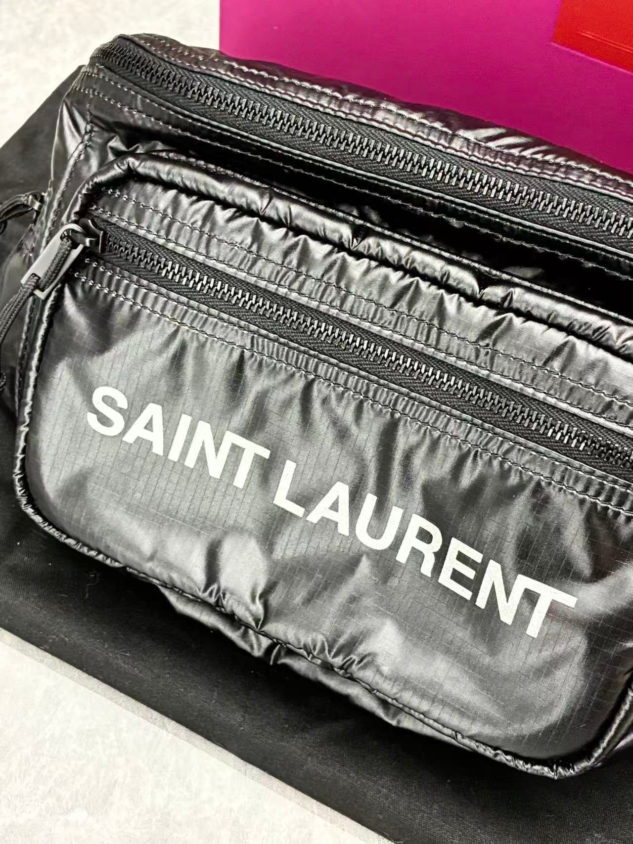 Saint Laurent Nuxx belt bag black nylon
