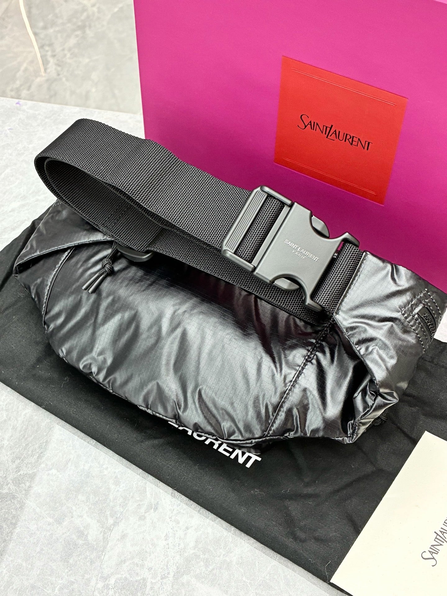 Saint Laurent Nuxx belt bag black nylon