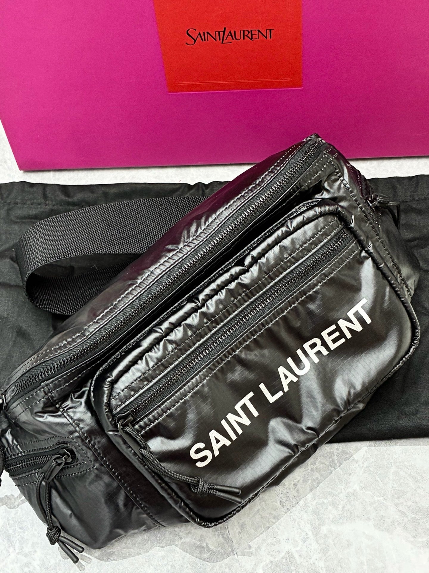Saint Laurent Nuxx belt bag black nylon