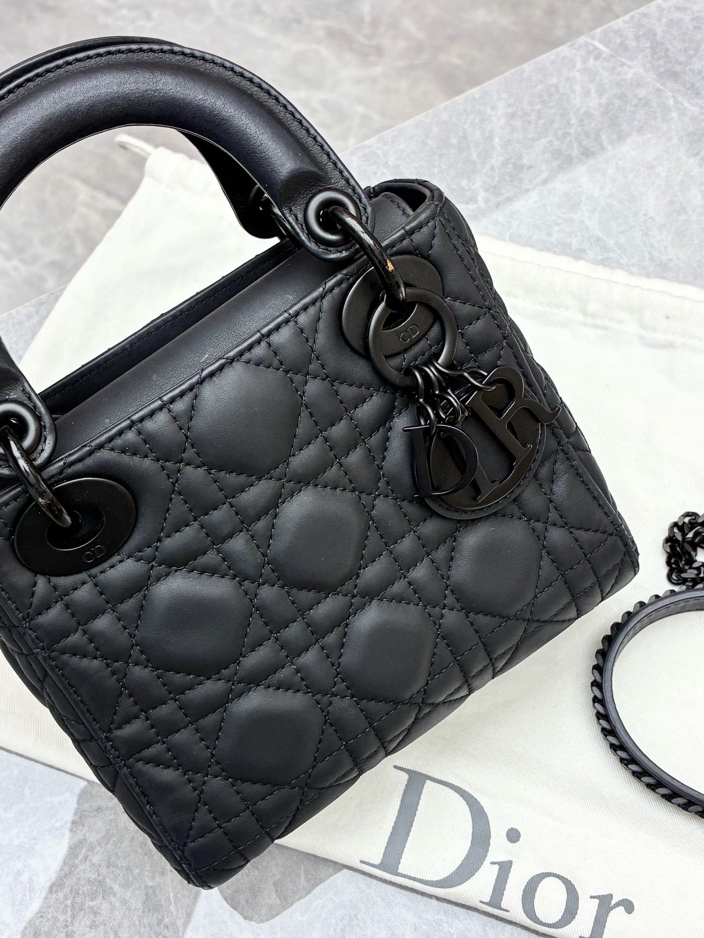 Dior black Lady Dior handbag