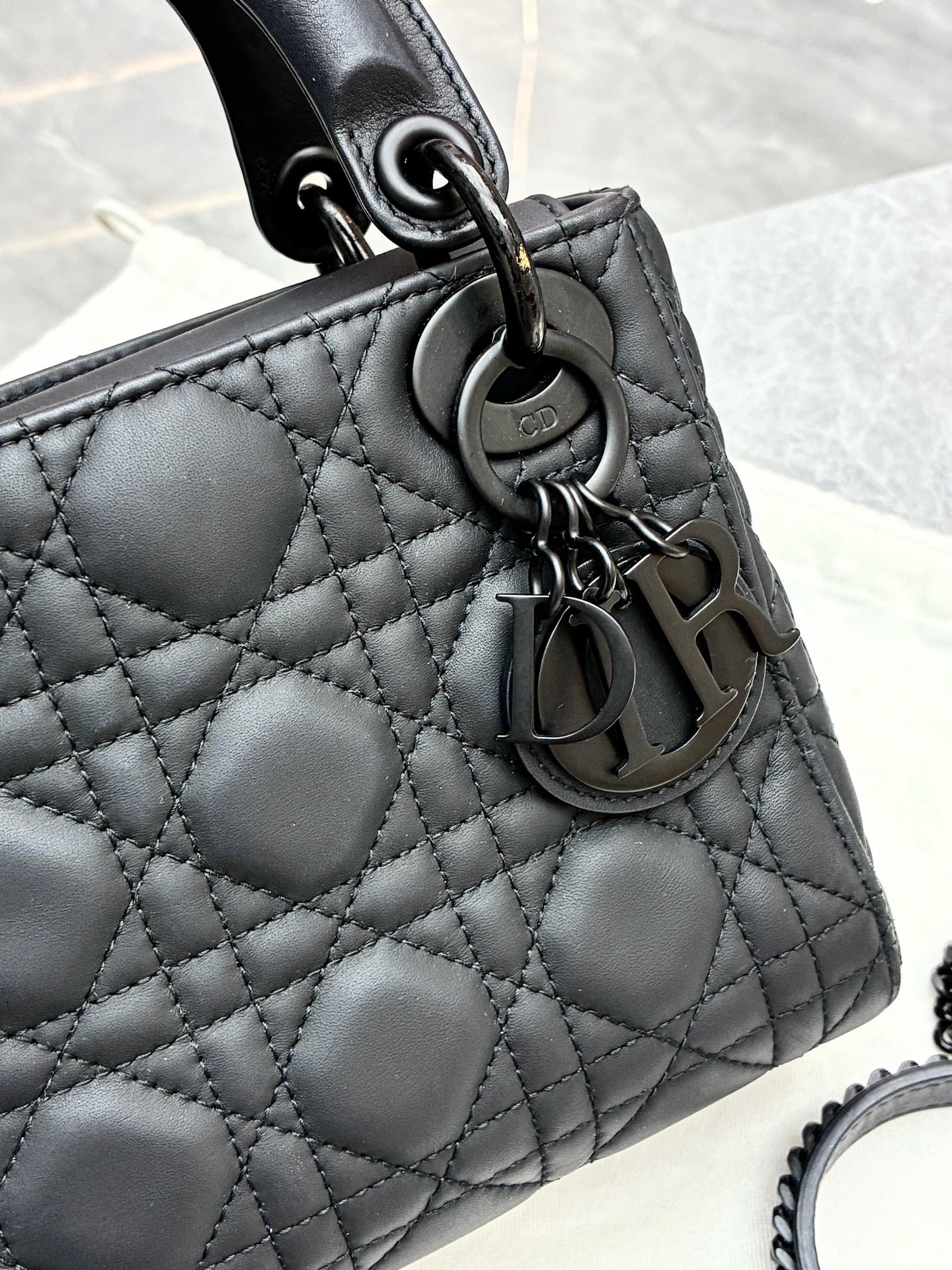 Dior black Lady Dior handbag