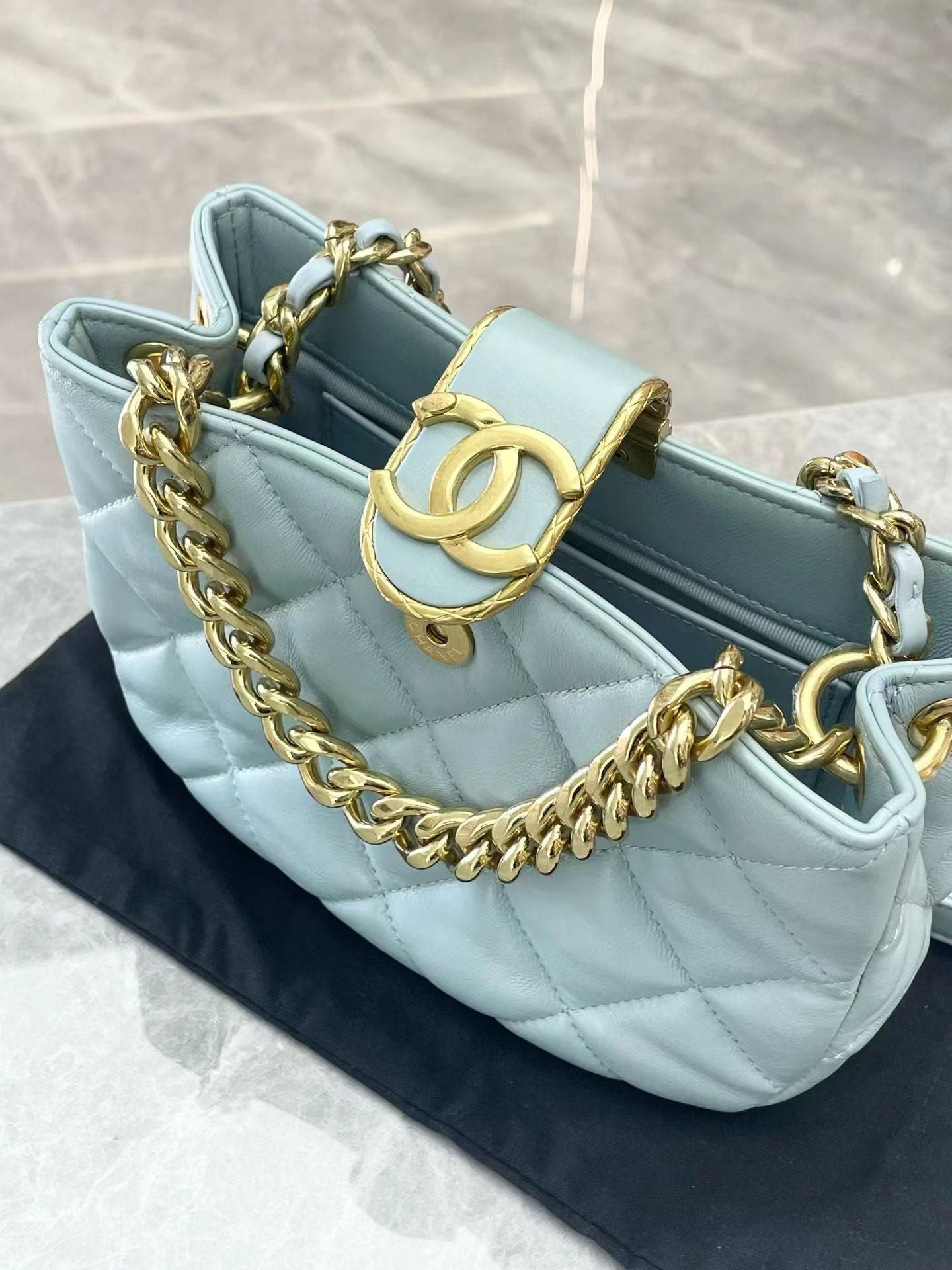 Chanel 22B Mini Hobo Bag in sky blue