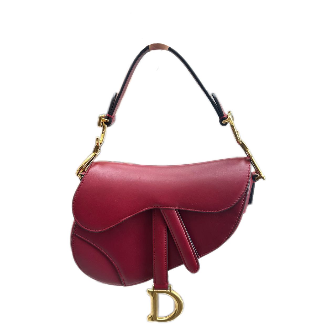 Christian Dior calfskin Saddle Shoulder Bag GHW (red)