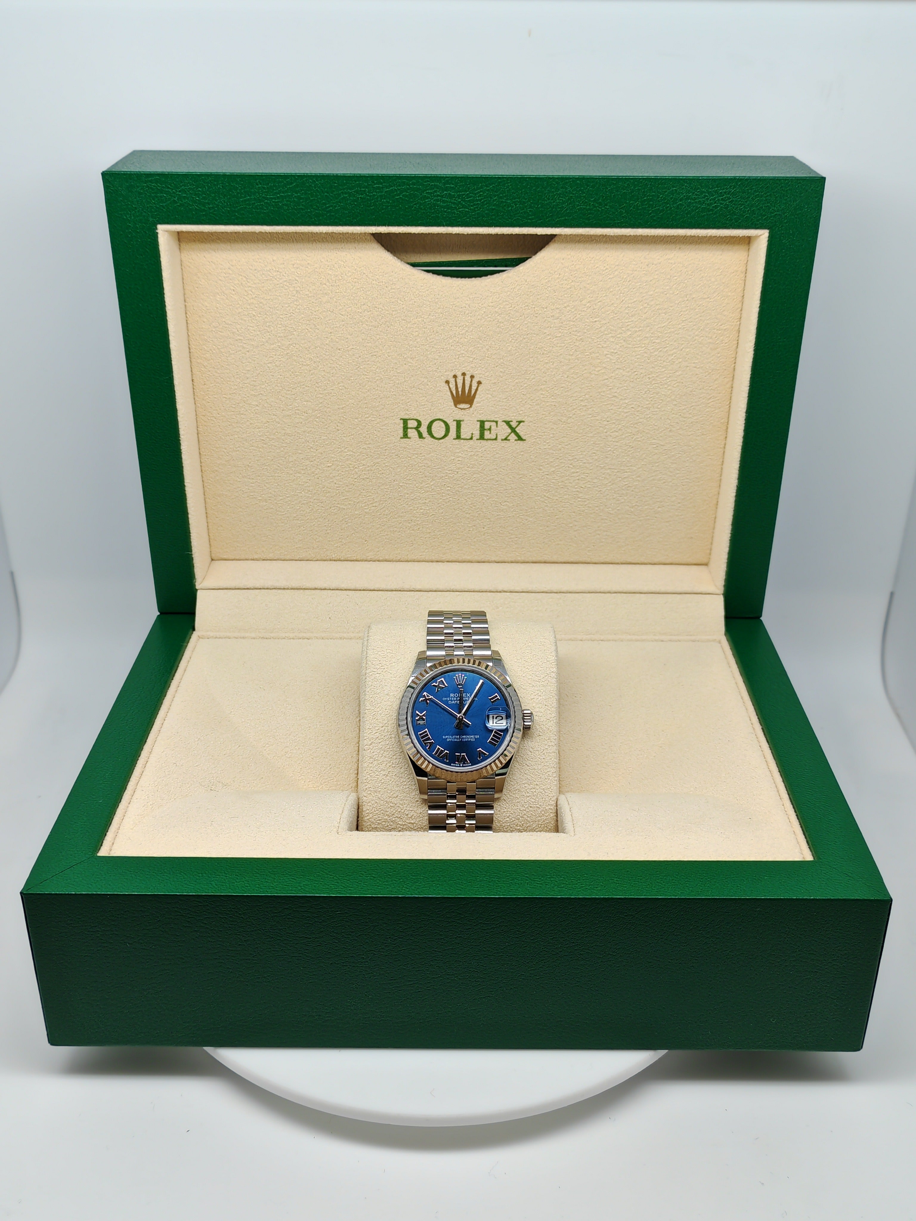 Rolex 278274 Datejust 31 with Oystersteel and White Gold, Bright blue, Jubilee Bracelet