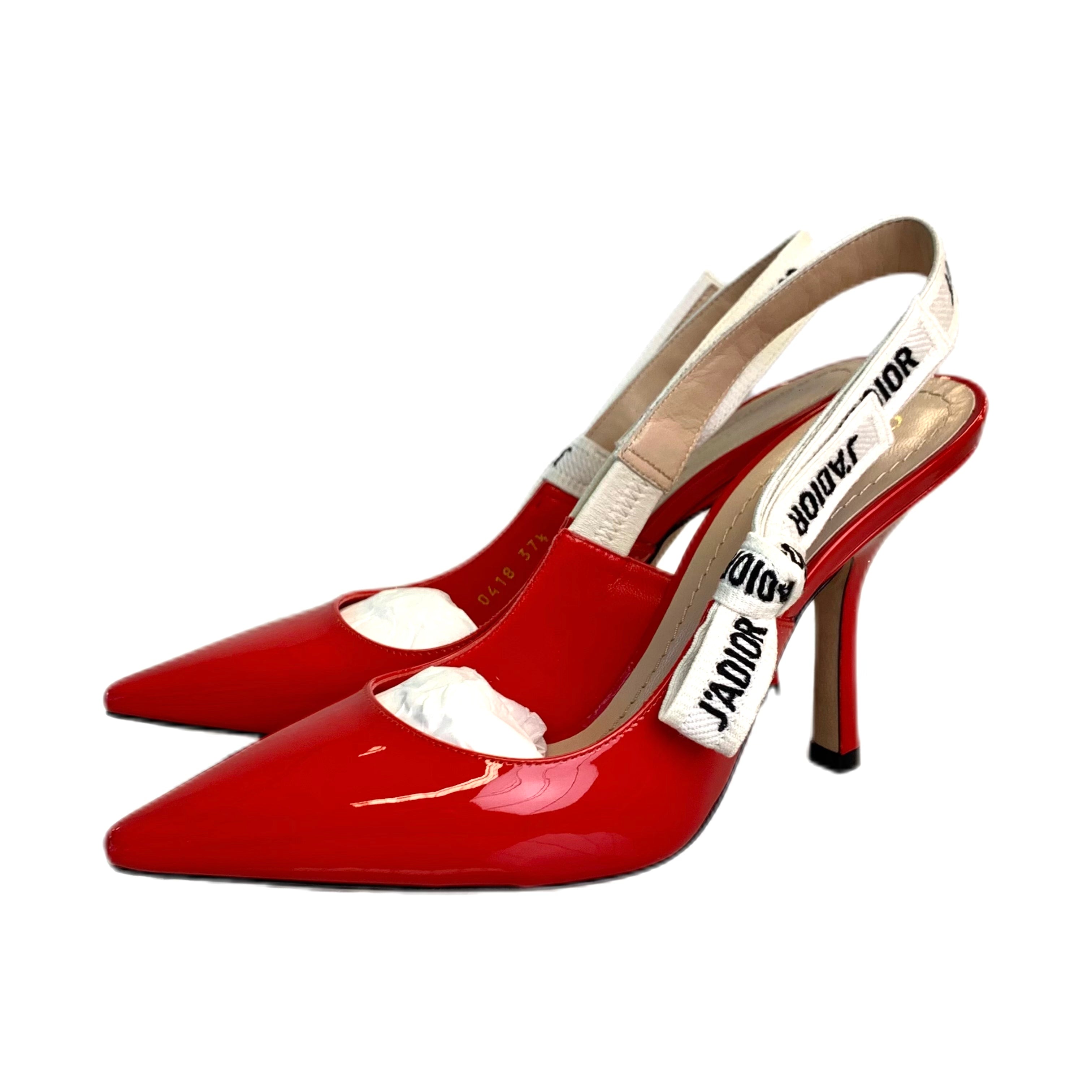 CHRISTIAN DIOR Red Leather Heels