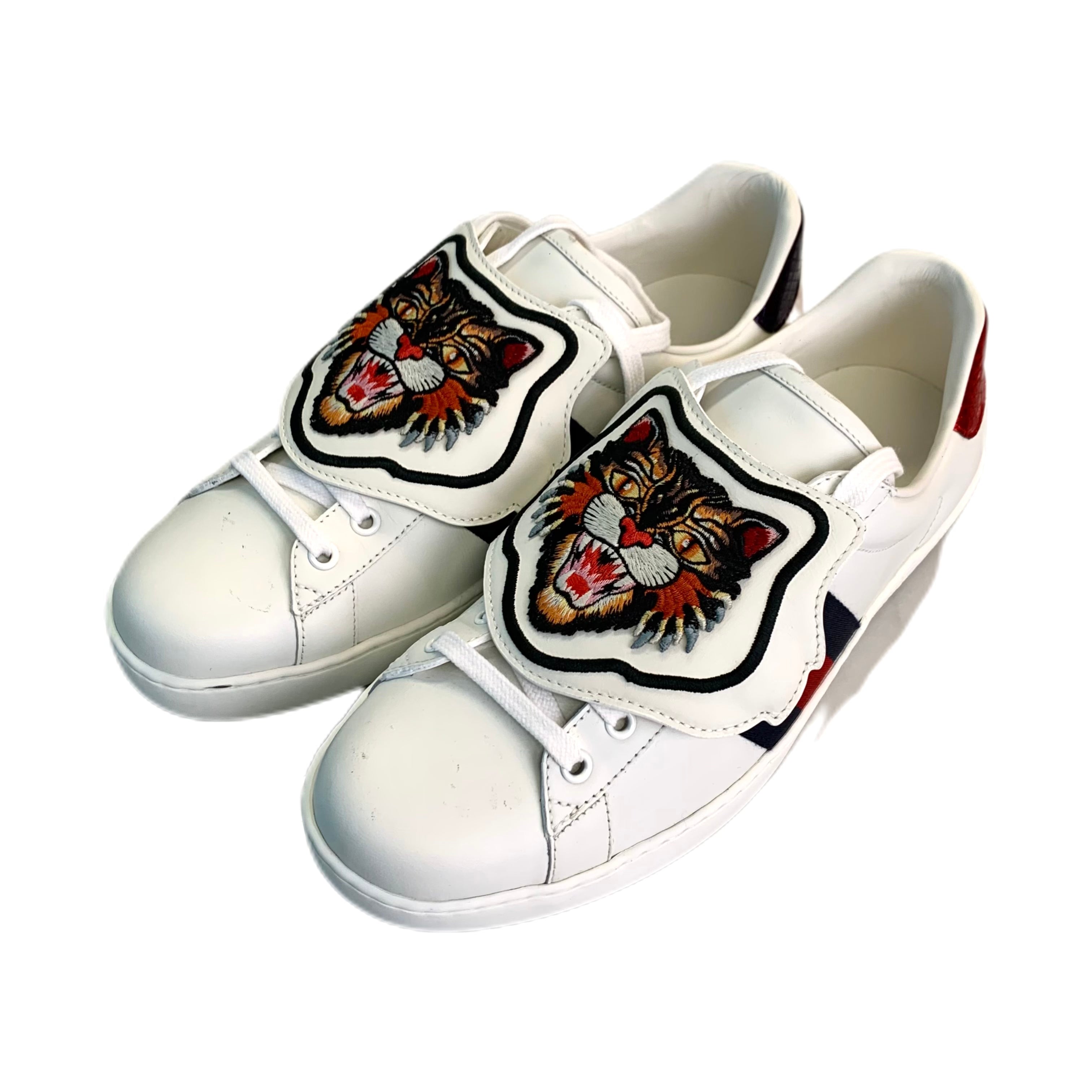 GUCCI Ace Web Tiger Slim Sneaker (White) 43