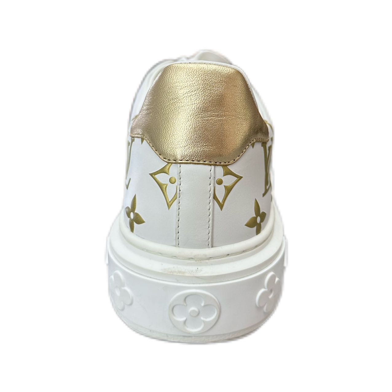 LOUIS VUITTON Time Out Sneaker (White/Gold) 37.5