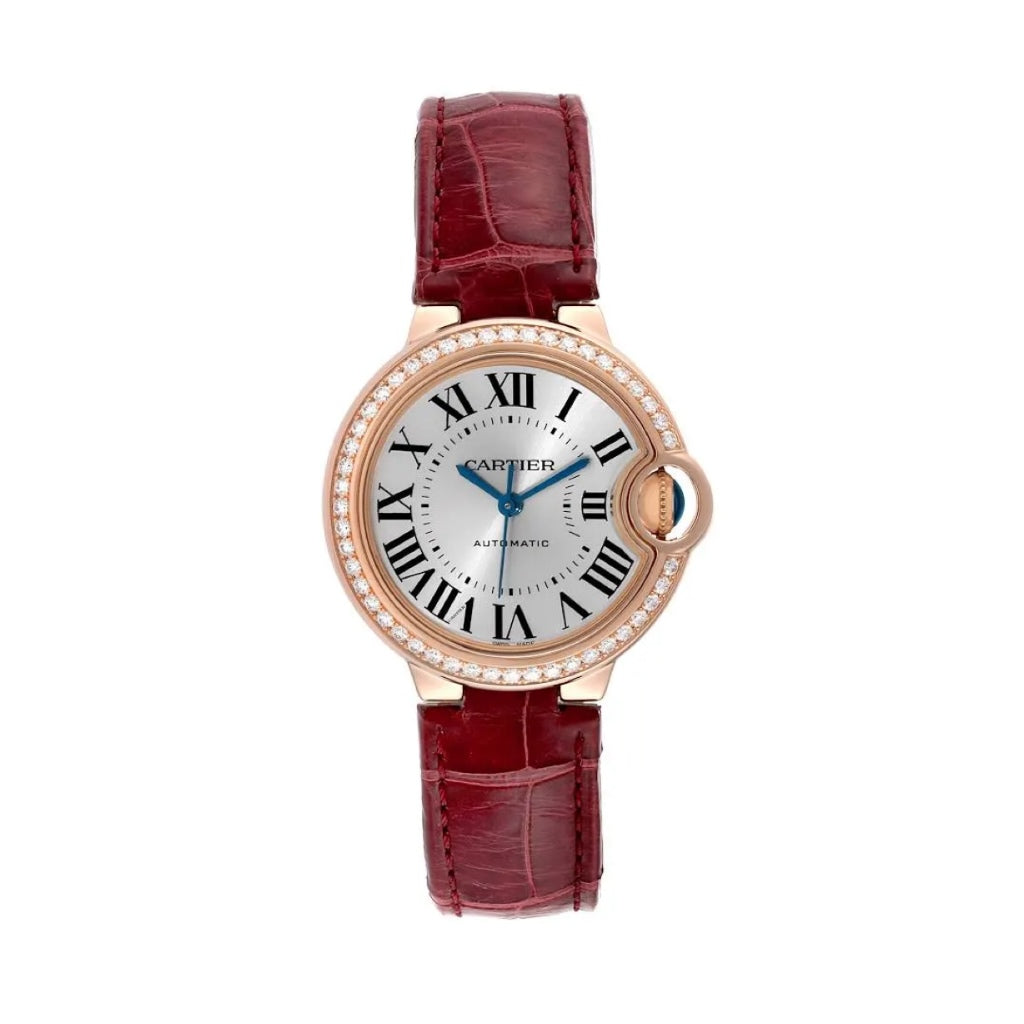 Cartier WJBB0034 BALLON BLEU DE CARTIER WATCH 36 Rose Gold, Burgundy alligator strap