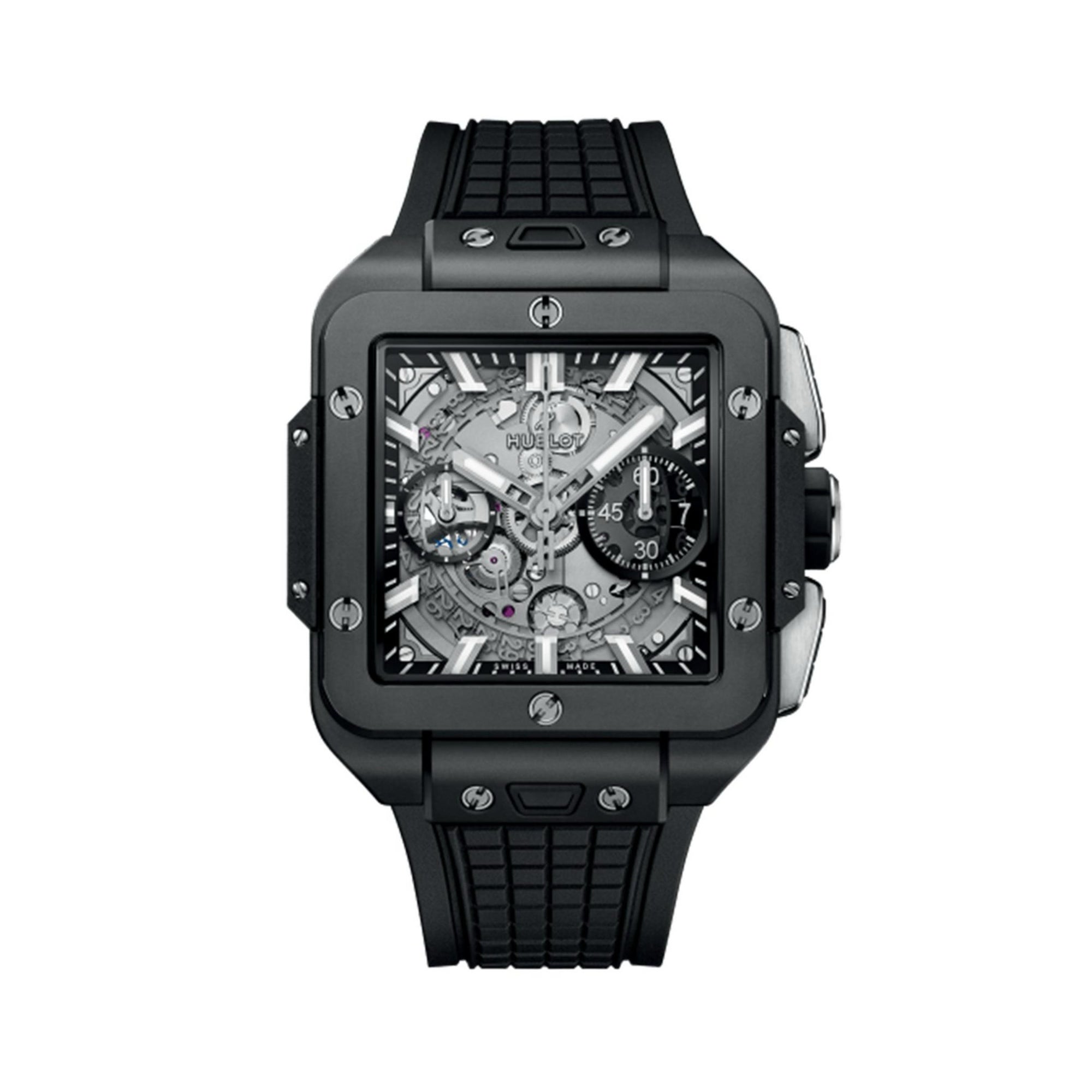 Hublot 642.CI.0170.RX Spirit of Big Bang Black Magic 42 Black Sapphire Dial, Black Structured Lined Rubber Straps