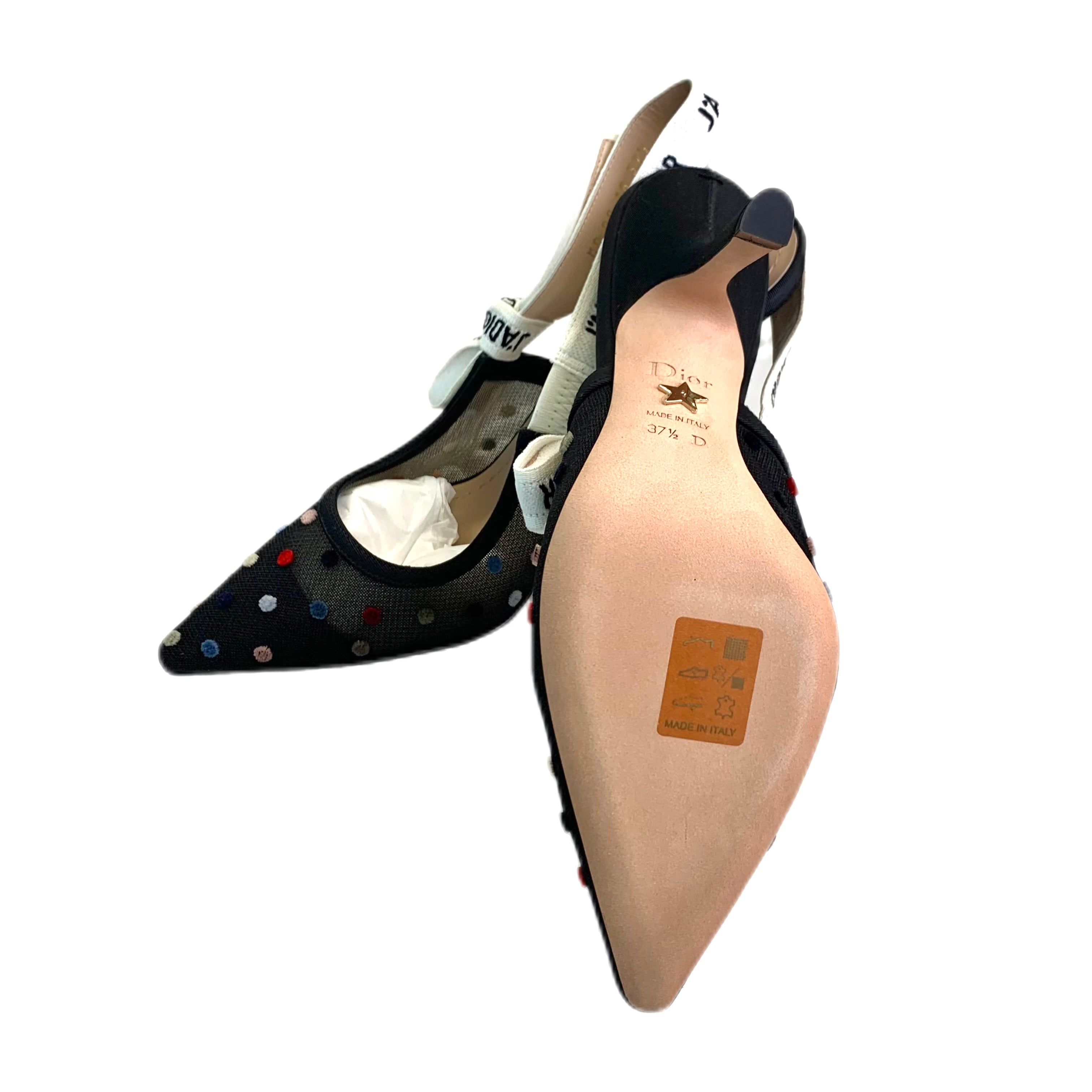 CHRISTIAN DIOR J'Adior slingback pump Black with Mini Dot 37.5