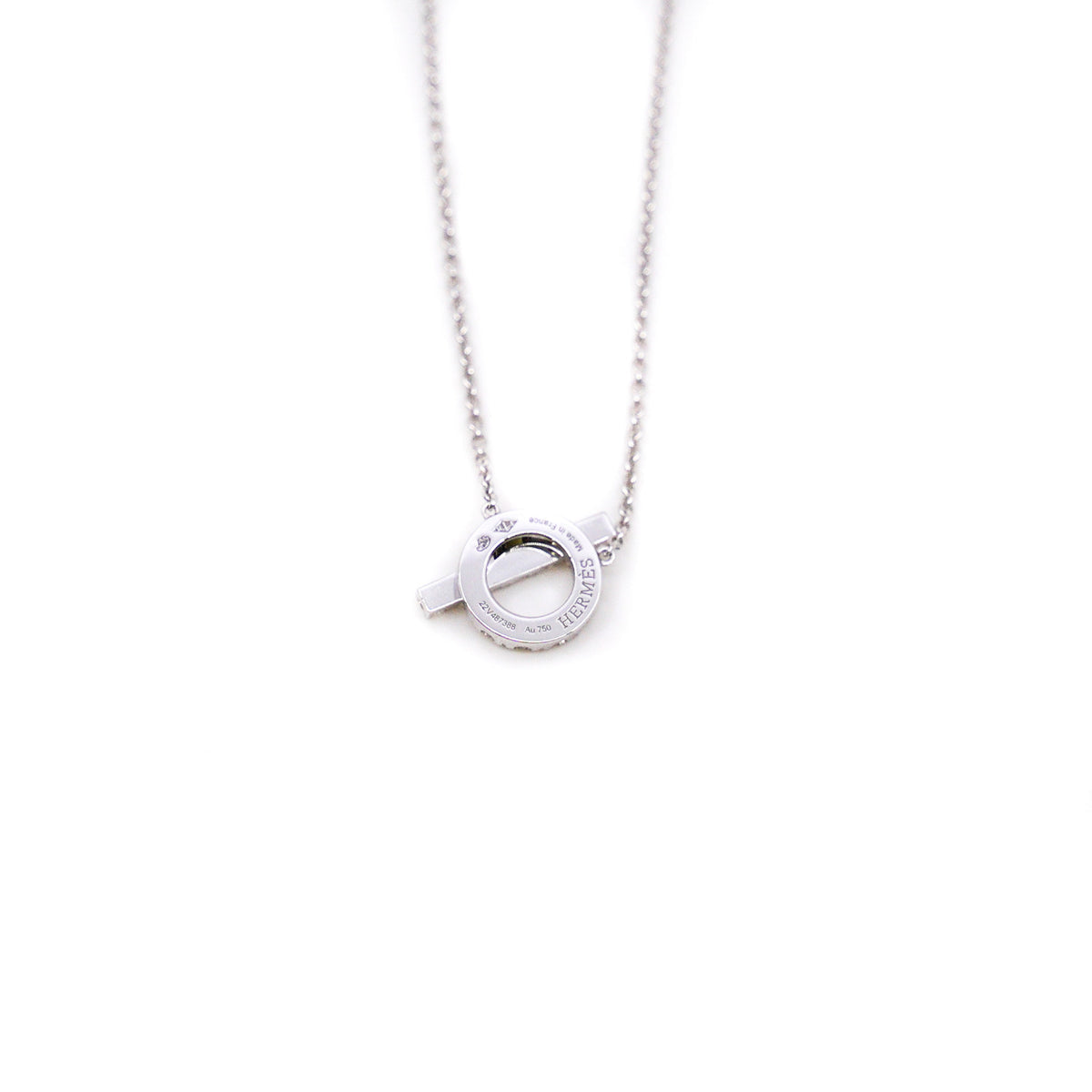 HERMÈS Finesse pendant 18K White gold and diamond (silver)