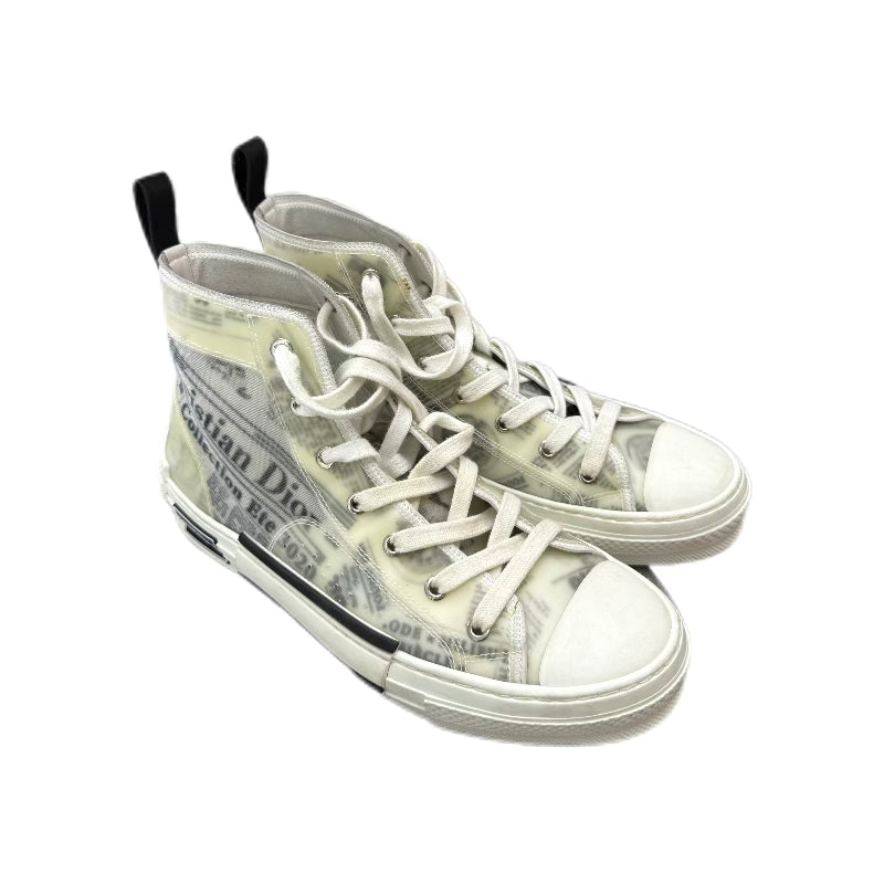 CHRISTIAN DIOR X DANIEL ARSHAM Newspaper Print B23 High Top Sneakers (white) 41