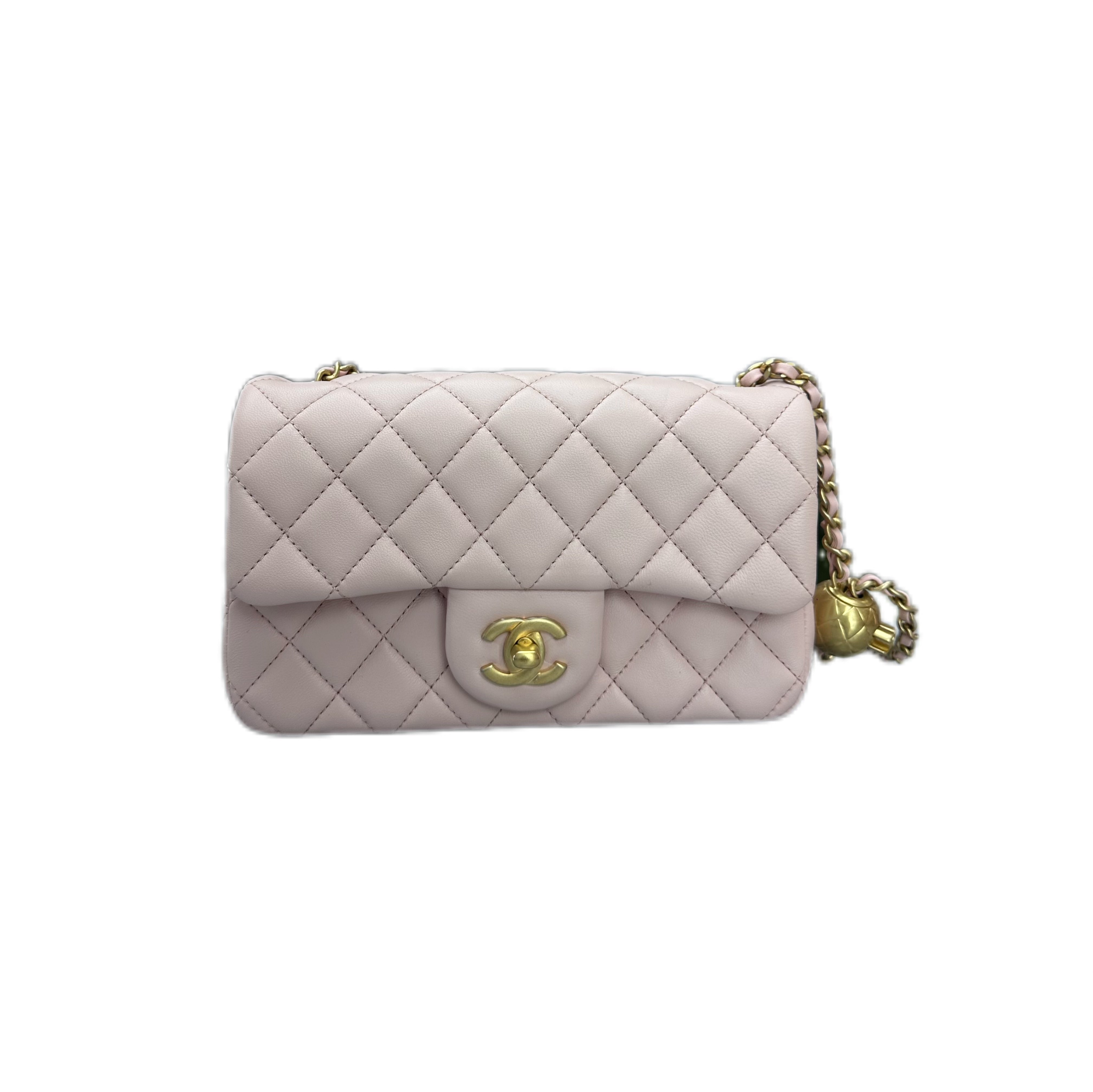 CHANEL Pearl Crush Flap Bag Quilted Lambskin GHW (Pink)