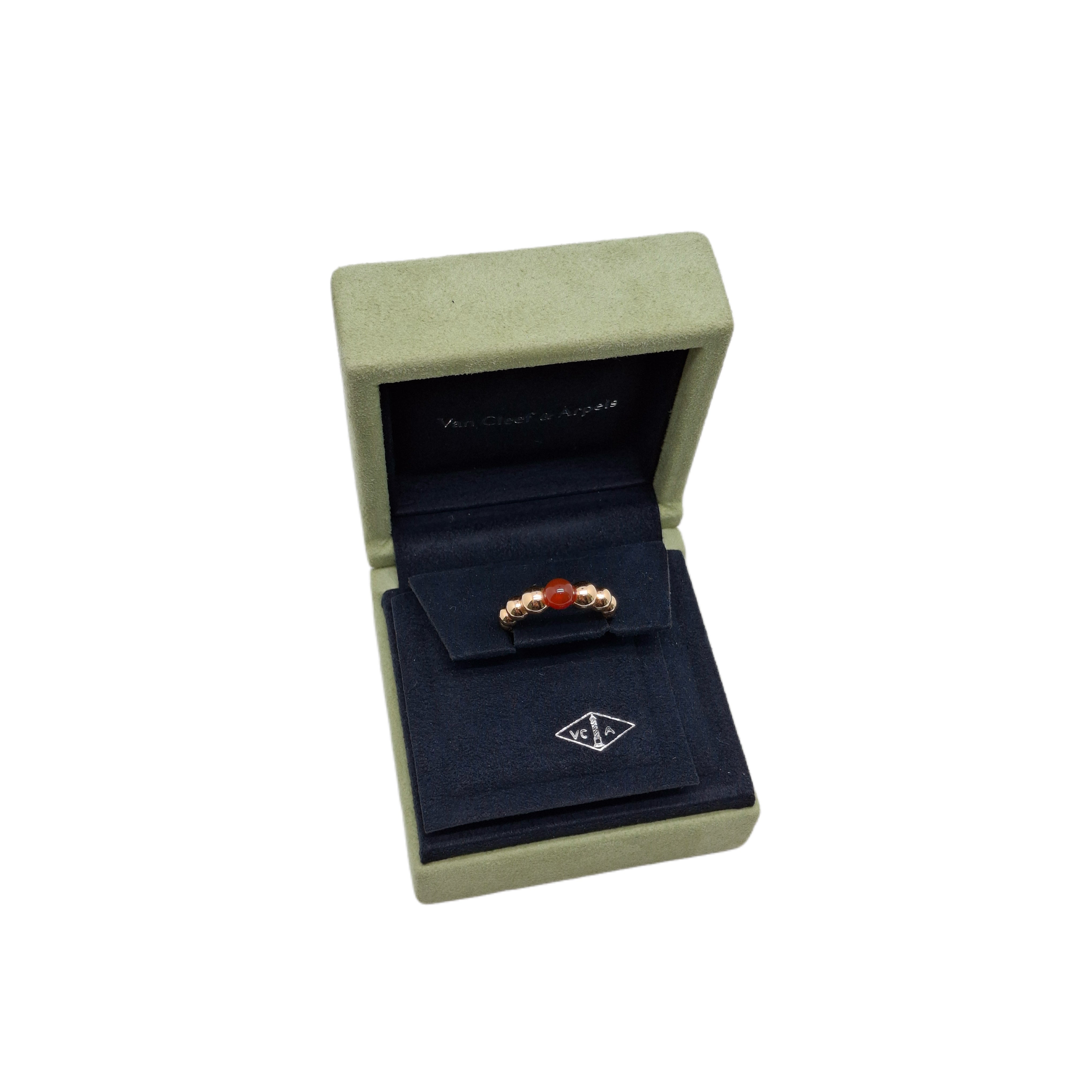 Van Cleef & Arpels Perlée Couleurs Variation Ring with Carnelian (Rose Gold)