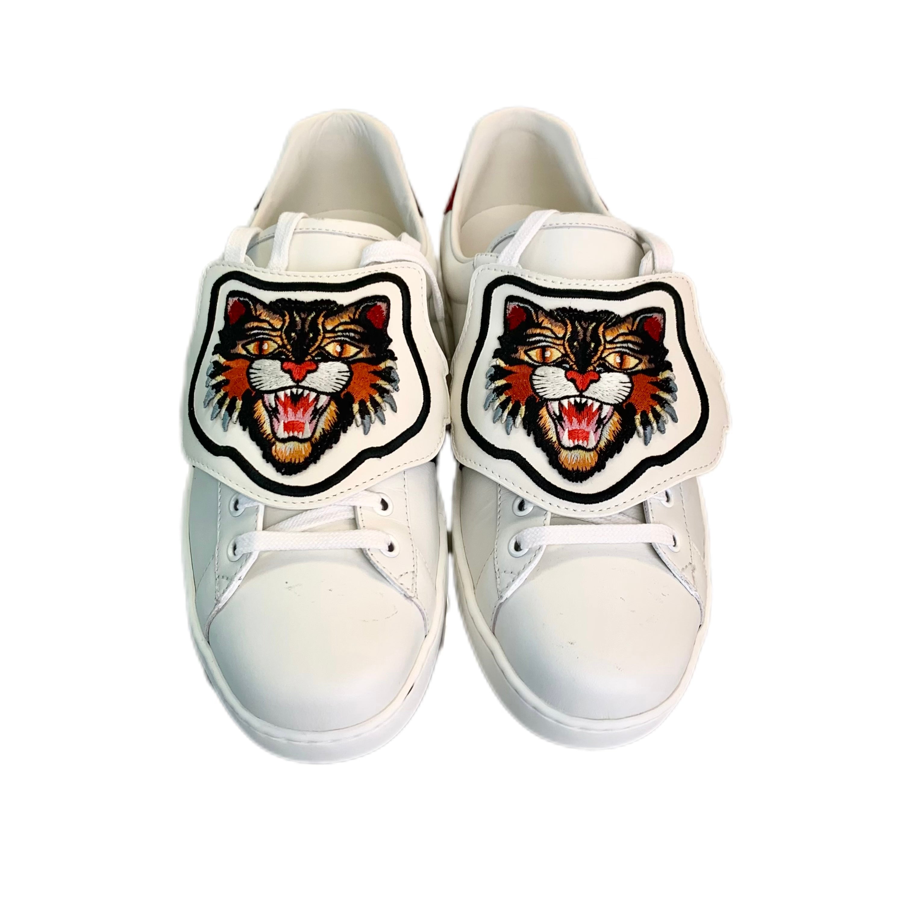 GUCCI Ace Web Tiger Slim Sneaker White 43