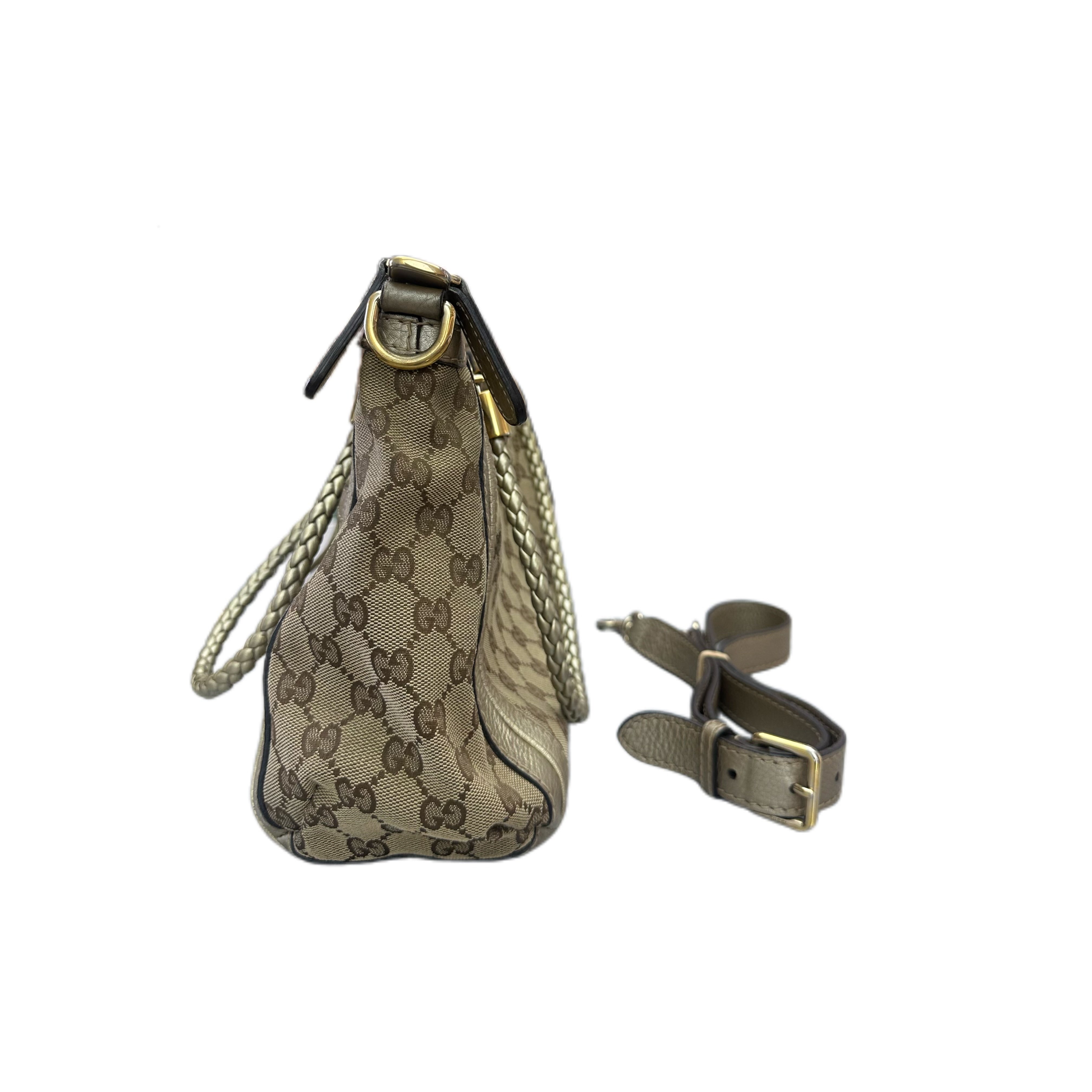 Gucci GG Metallic Bella Shoulder Bag GHW (Beige)