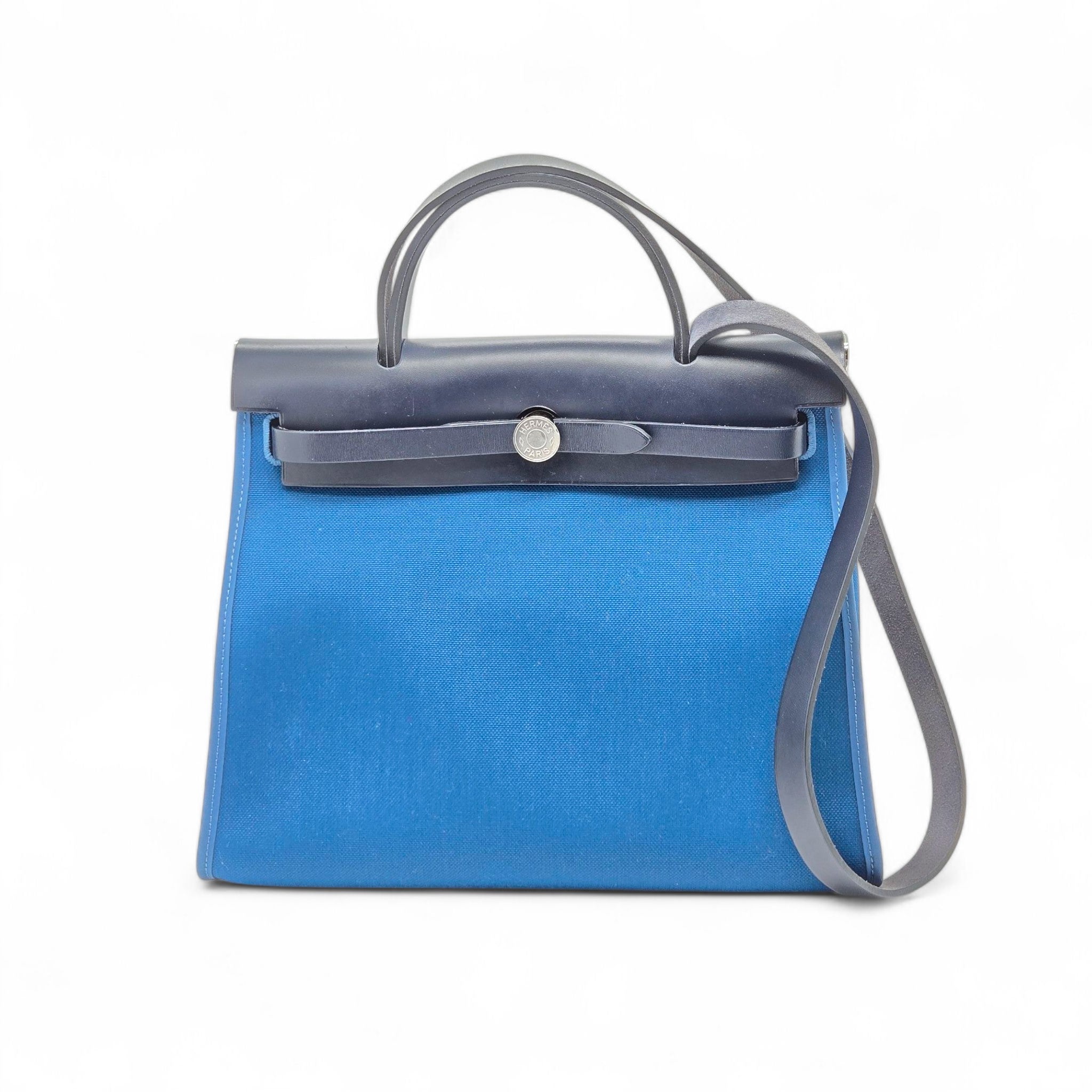 Hermes Herbag Zip 31 Bag Canvas Dark Blue