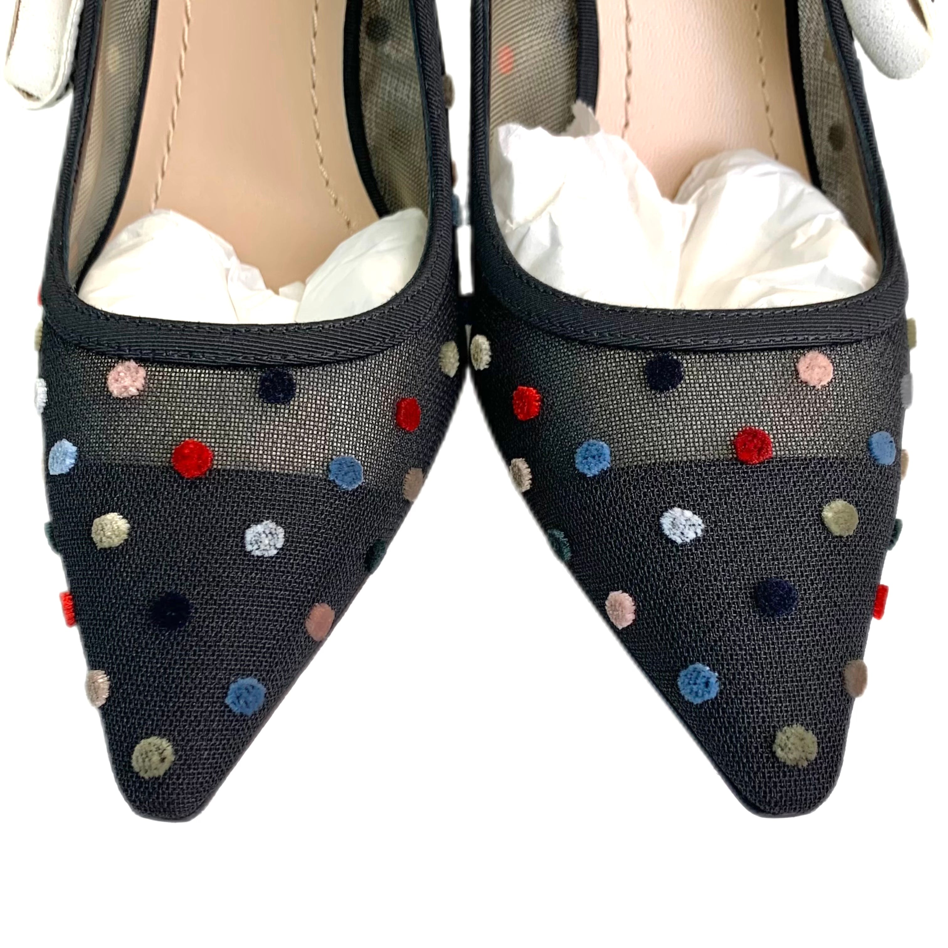 CHRISTIAN DIOR J'Adior slingback pump Black with Mini Dot 37.5