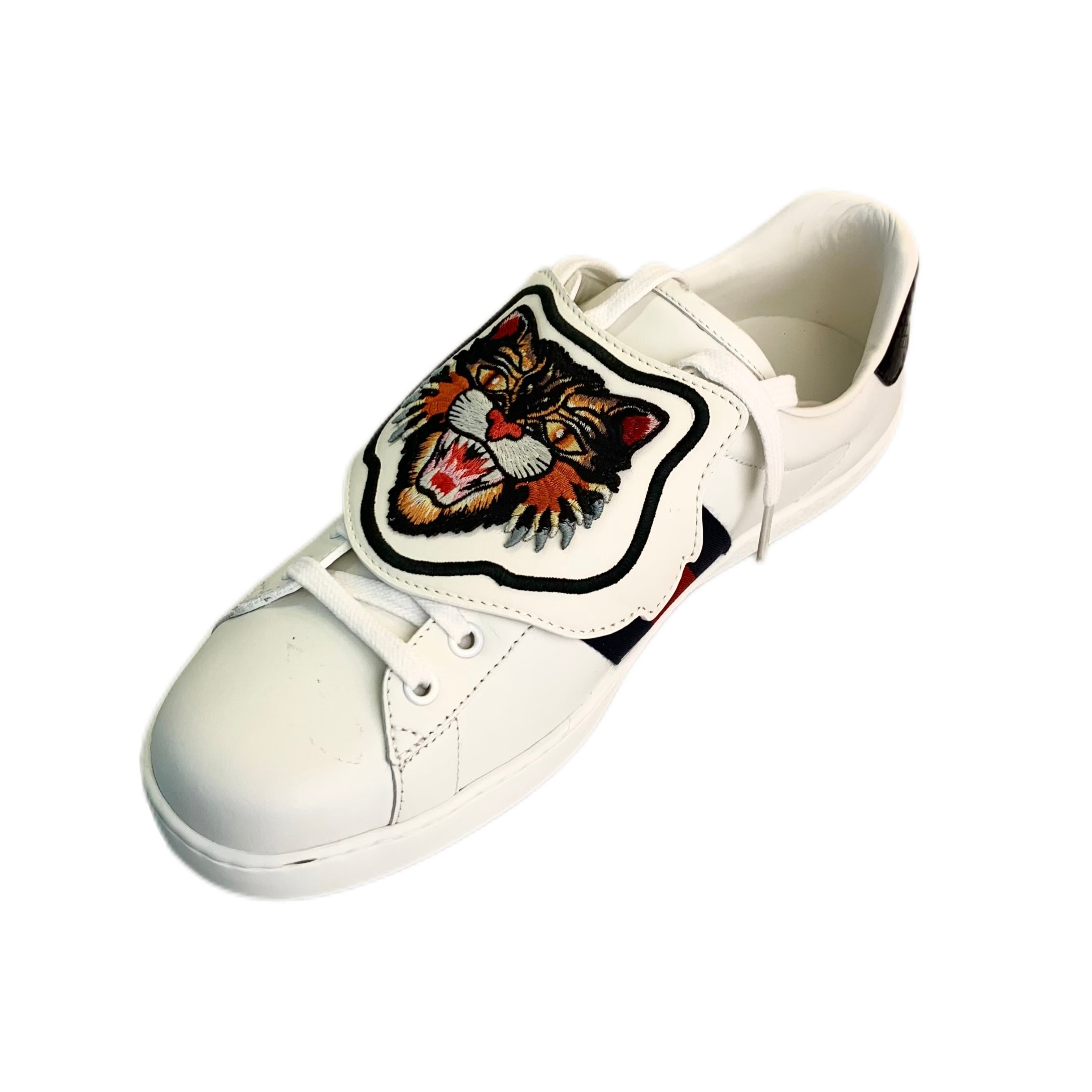 GUCCI Ace Web Tiger Slim Sneaker (White) 43