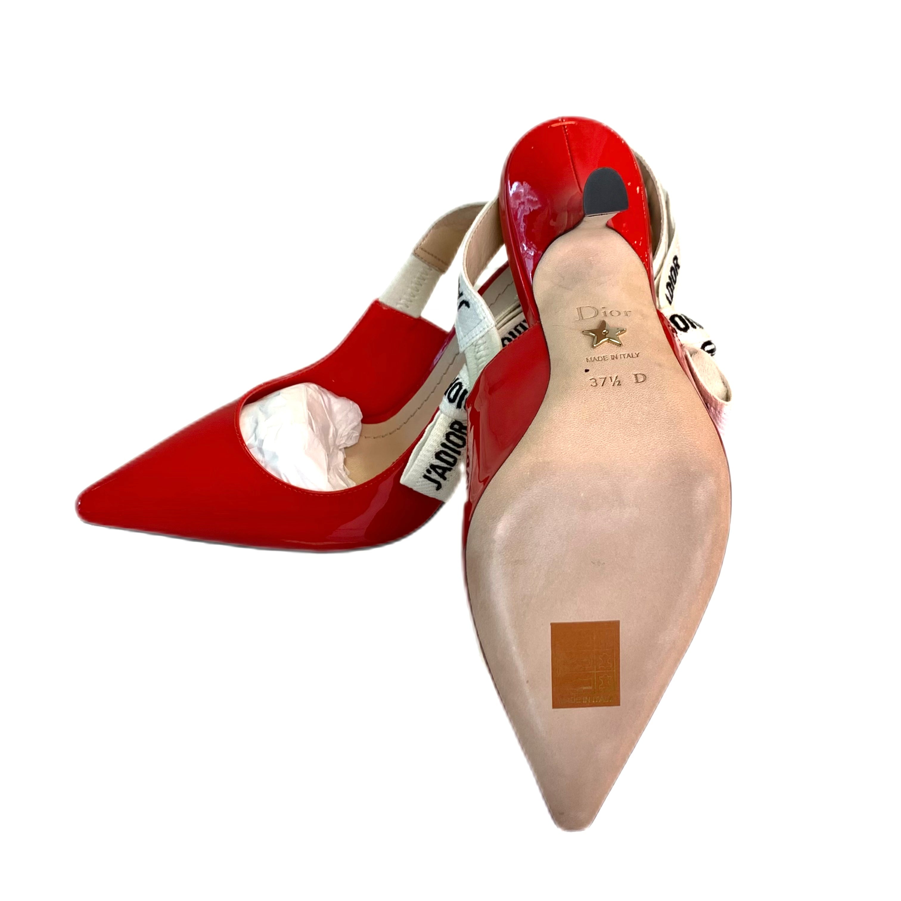 CHRISTIAN DIOR J'Adior slingback pump patent leather in Red 37.5