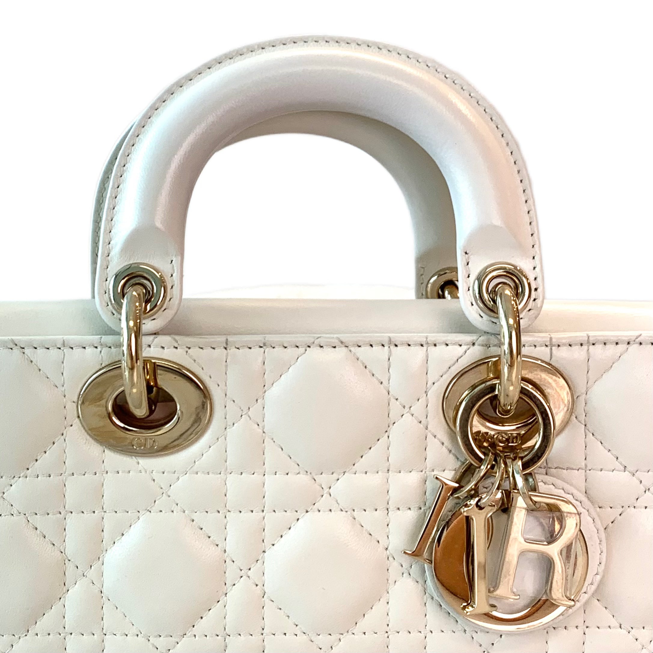 Christian Dior Small Lady D-JOY Micro Bag Latte (White)