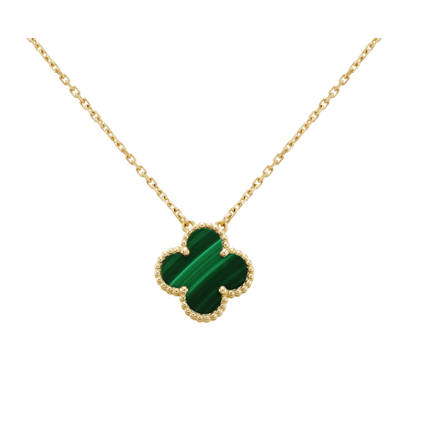 Van Cleef & Arpels Vintage Alhambra Pendant (Malachite) Yellow Gold