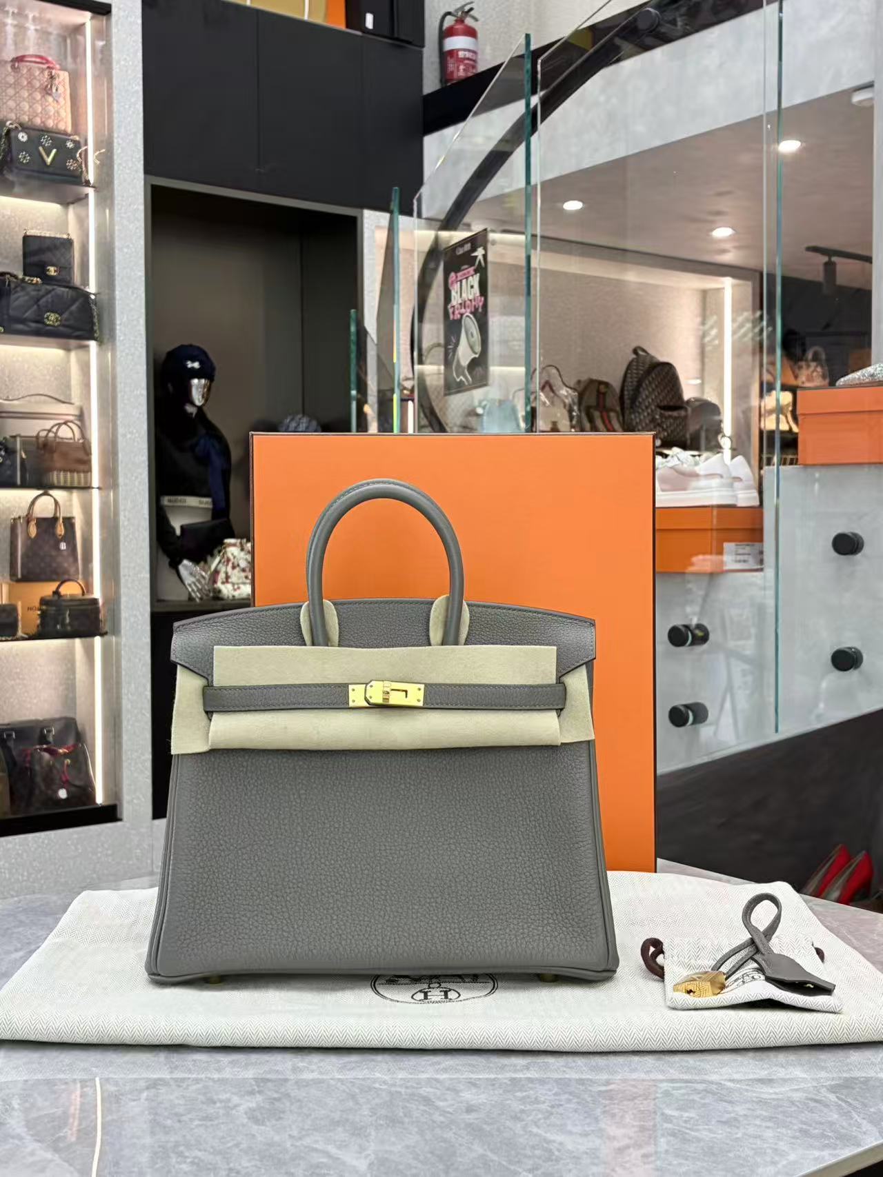 Hermès Birkin 25 in Étain (Pewter Grey)